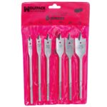 Juego Brocas Planas Madera 3 Puntas Wolfpack 6 Piezas