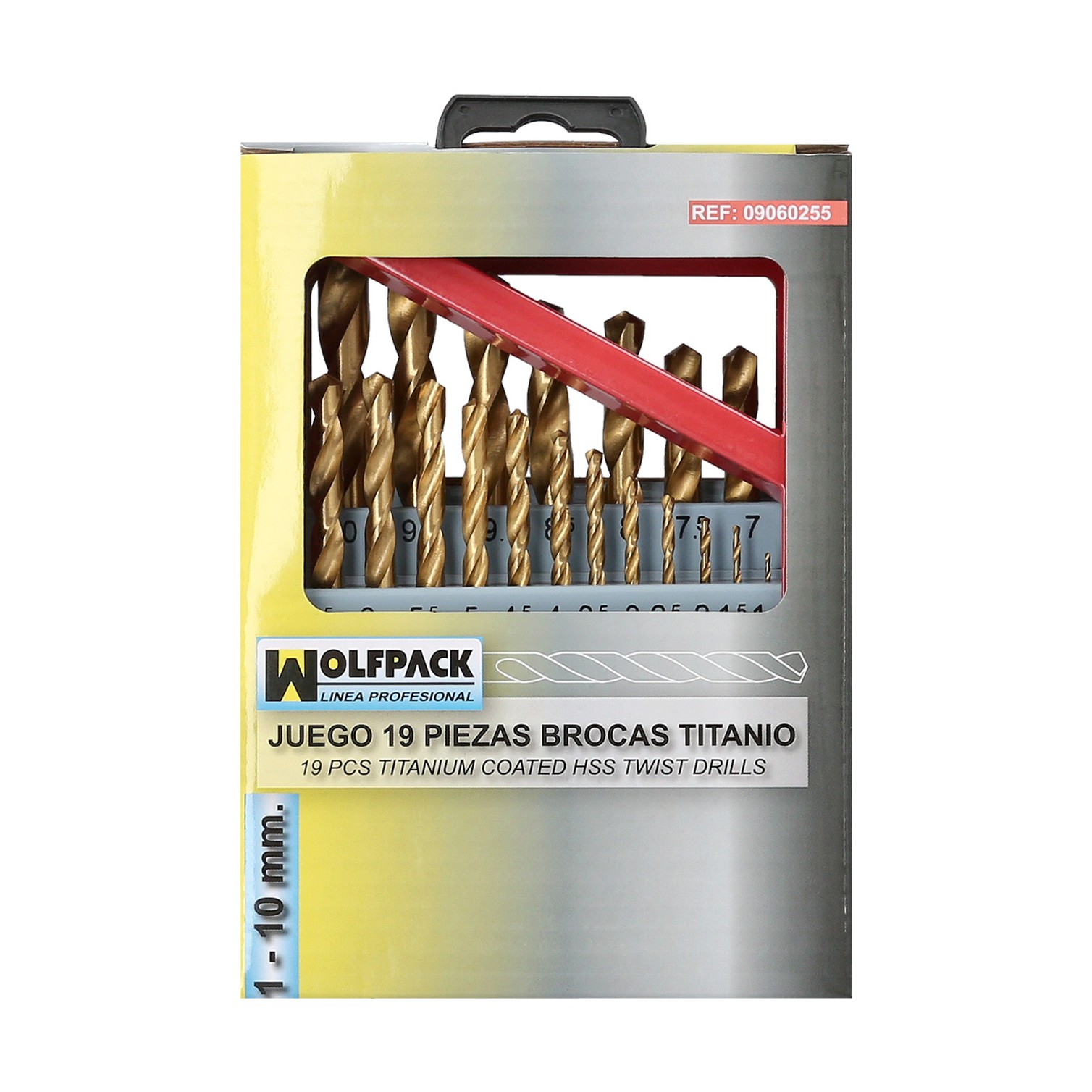 Estuche Brocas Hss Titanio 1-10 mm. 19 Piezas