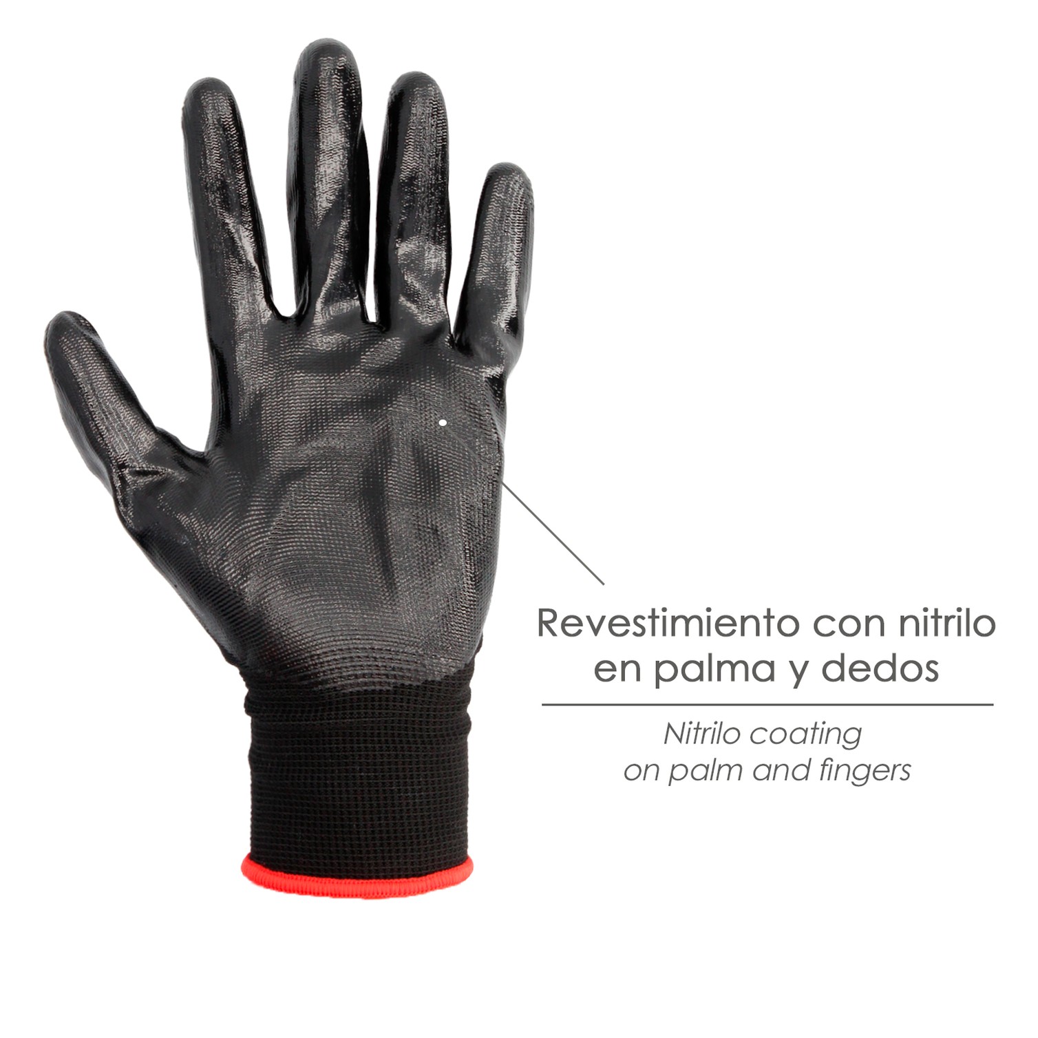 Guantes Nitrilo / Poliester Impregnado 6" (Par)