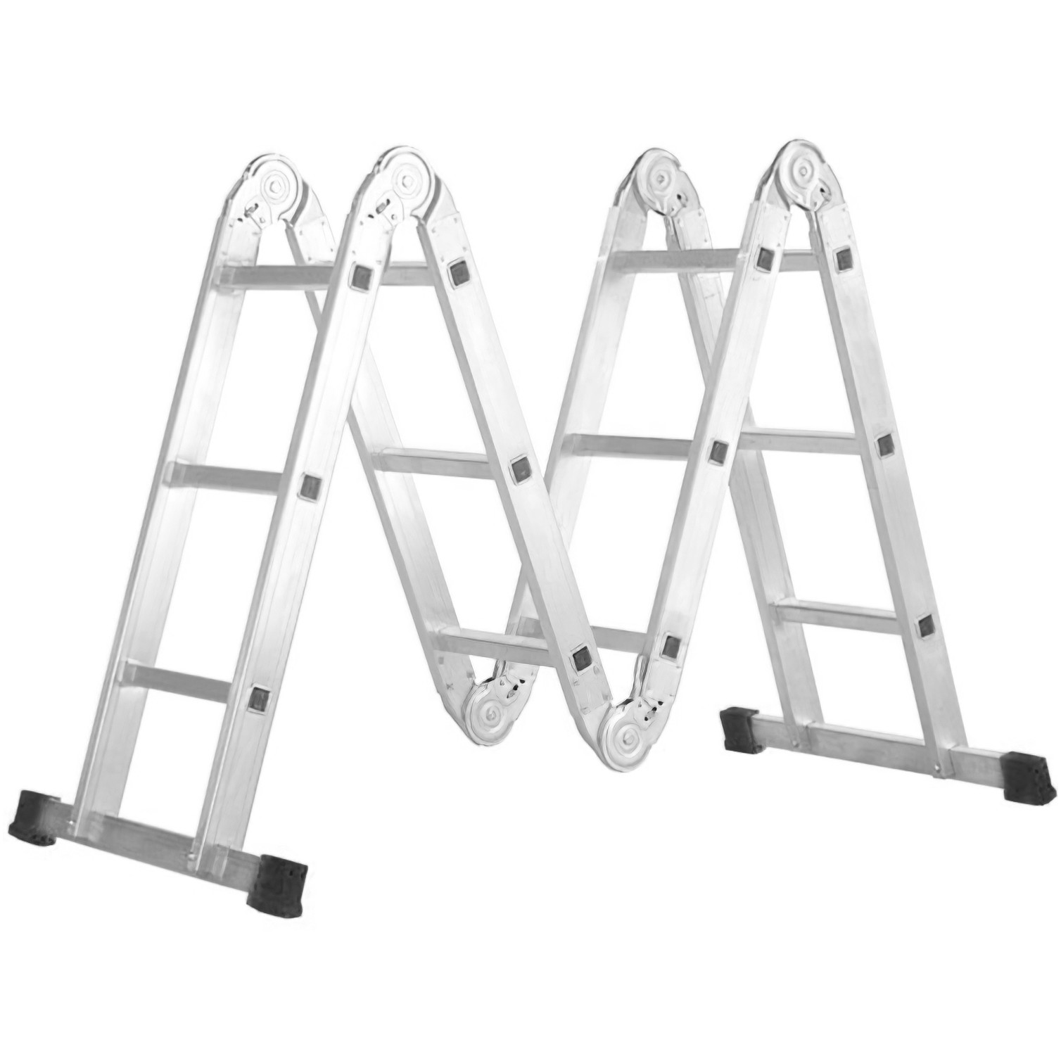 Escalera Multiposicional Aluminio 6 Rotulas 12 Peldaños