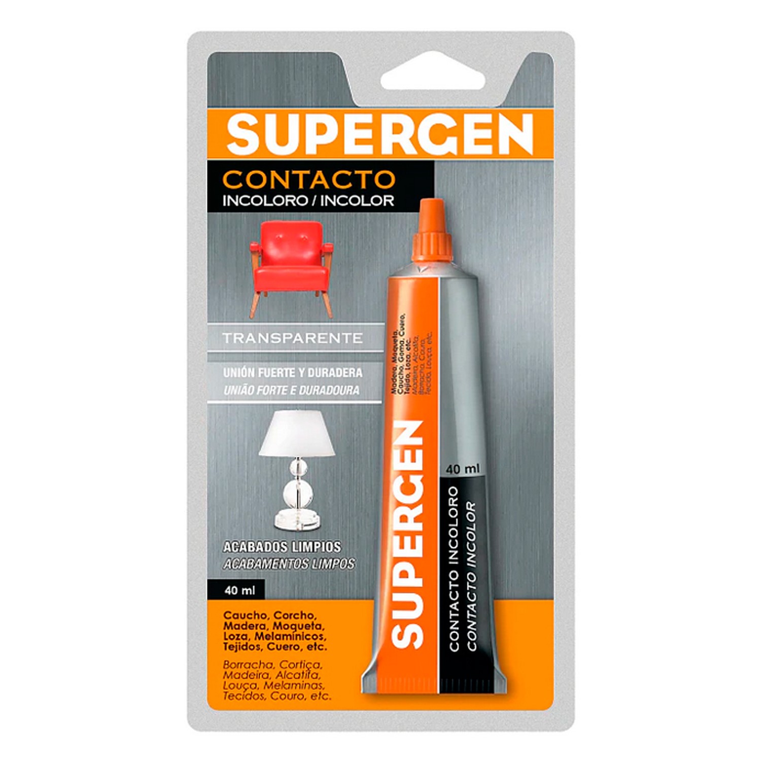 Pegamento Supergen Incoloro 40 ml.