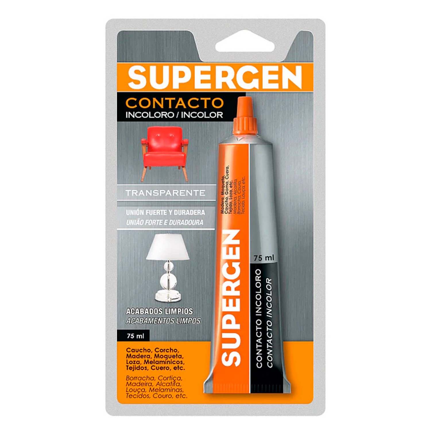 Pegamento Supergen Incoloro 75 ml.