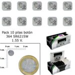 Pila Boton Oxido De Plata 364 / SR621SW (Caja 10 Pilas)