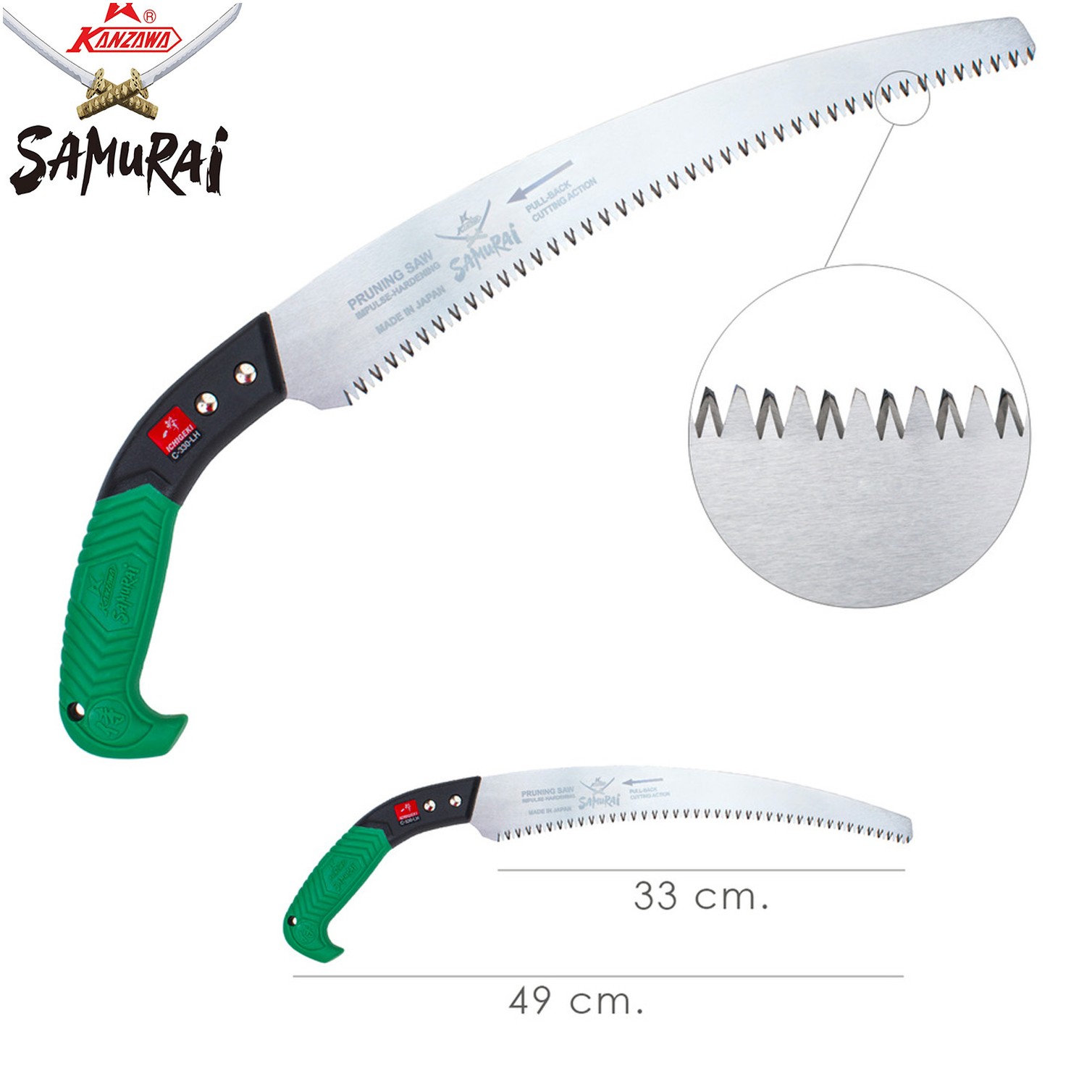 Serrucho Samurai Curvo Mango TPR 330 mm.