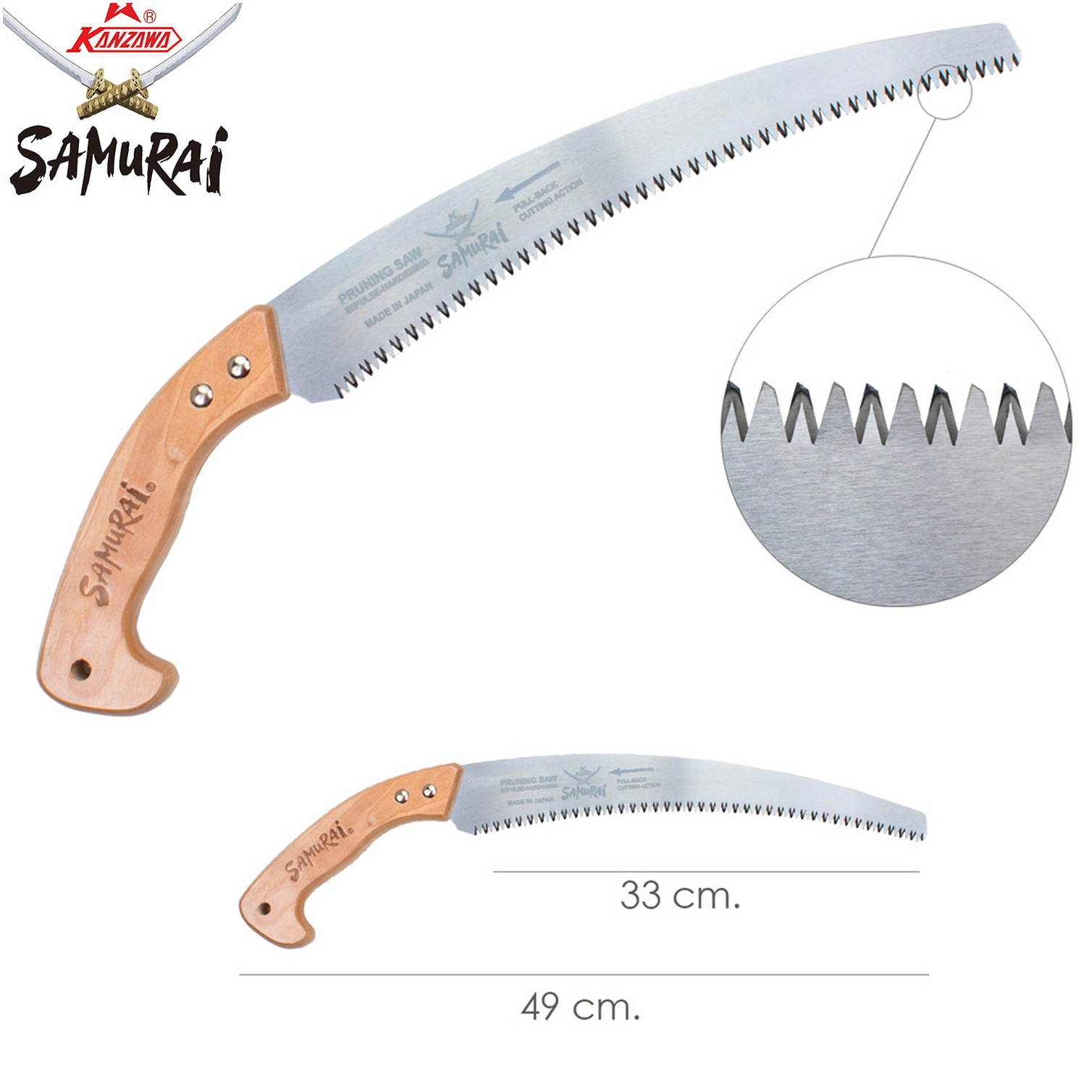 Serrucho Samurai Curvo Mango Madera 330 mm.