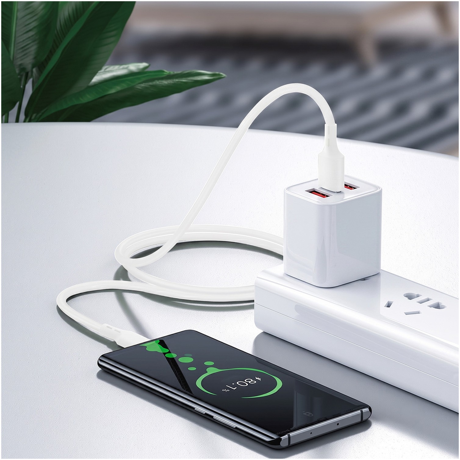 Cable Usb A-lightning 3,0 Ah. 150 cm. Blanco