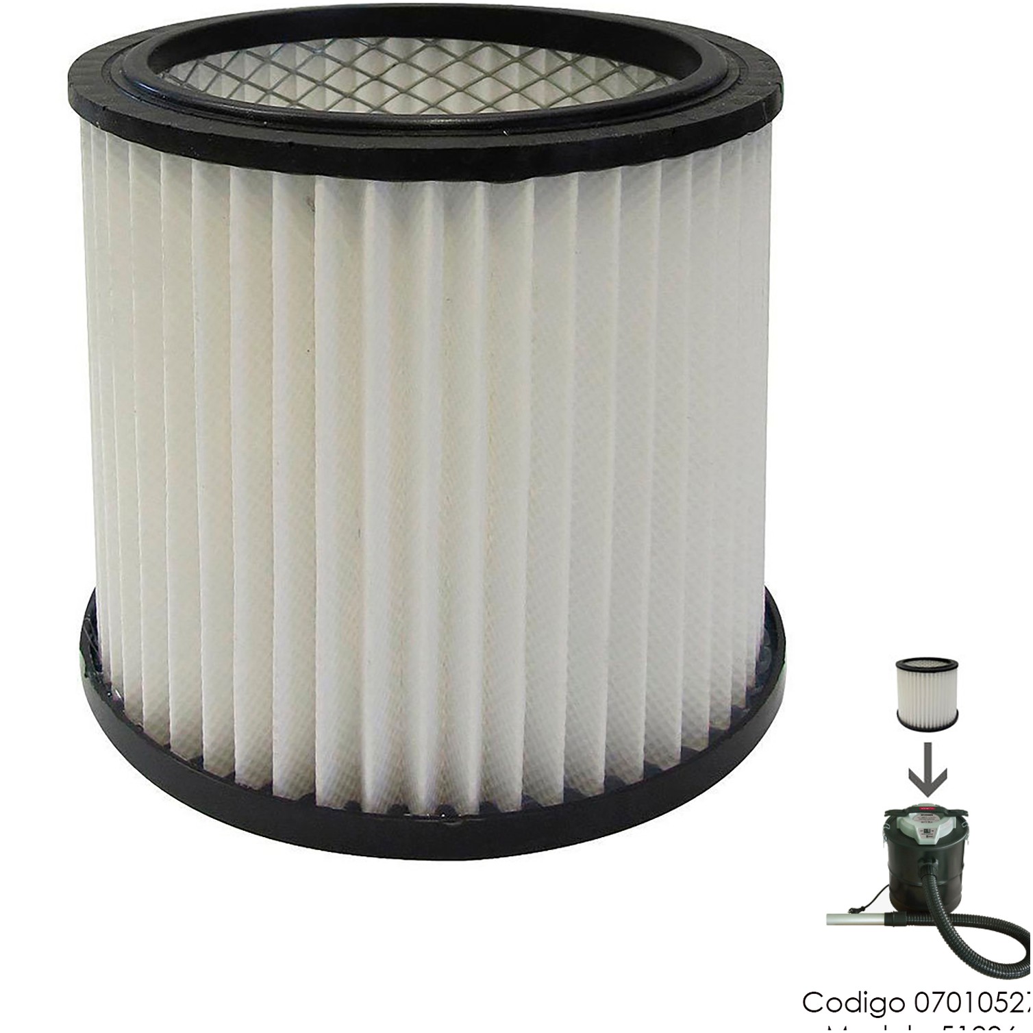 Filtro Para Aspirador De Cenizas 07010527 (Modelo 51206)