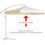 Tela Recambio Para Sombrilla Papillon Pie Lateral Ø 3 x 2,40 metros Color Beige