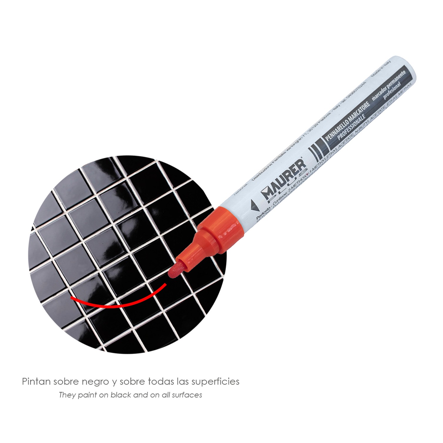 Rotulador Marcador Obra Profesional Pintura Permanente Rojo
