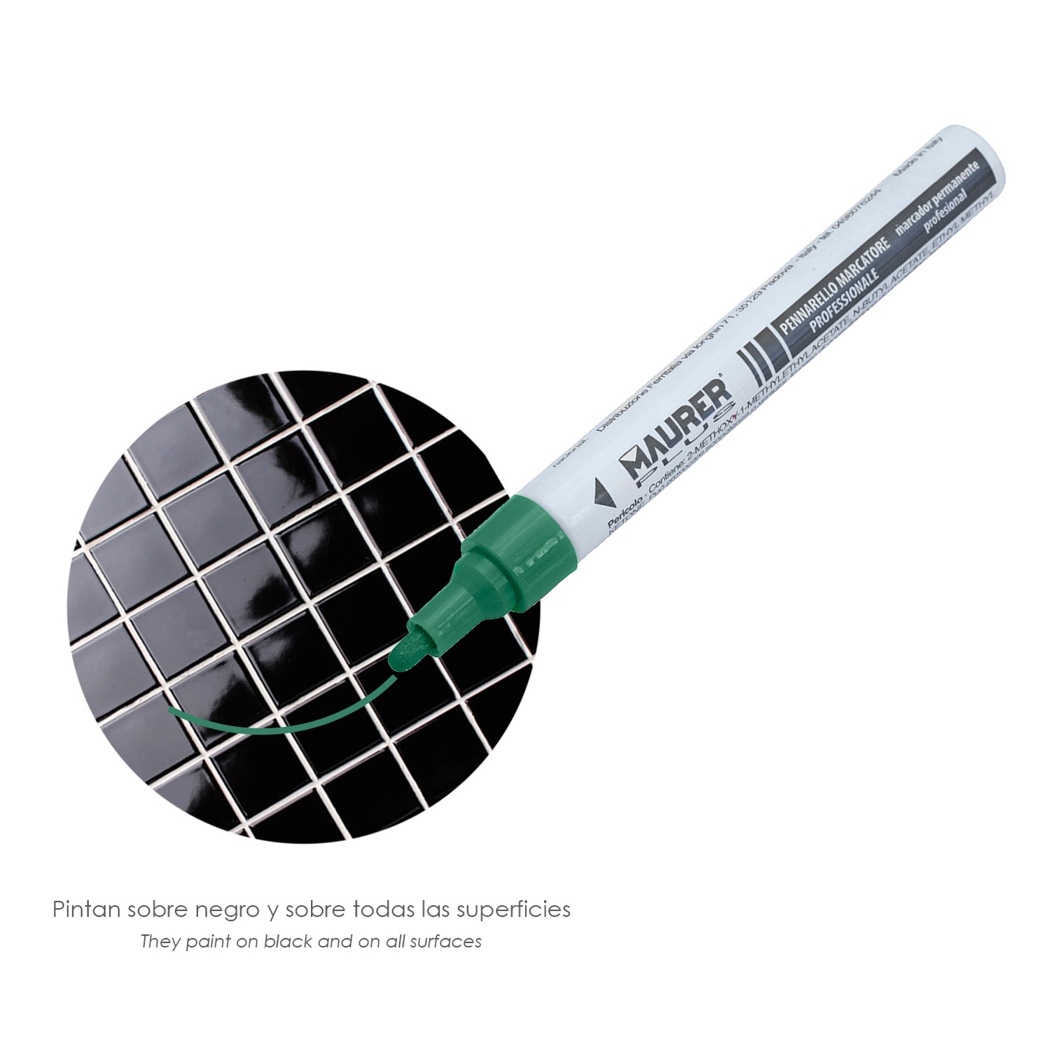 Rotulador Marcador Obra Profesional Pintura Permanente Verde
