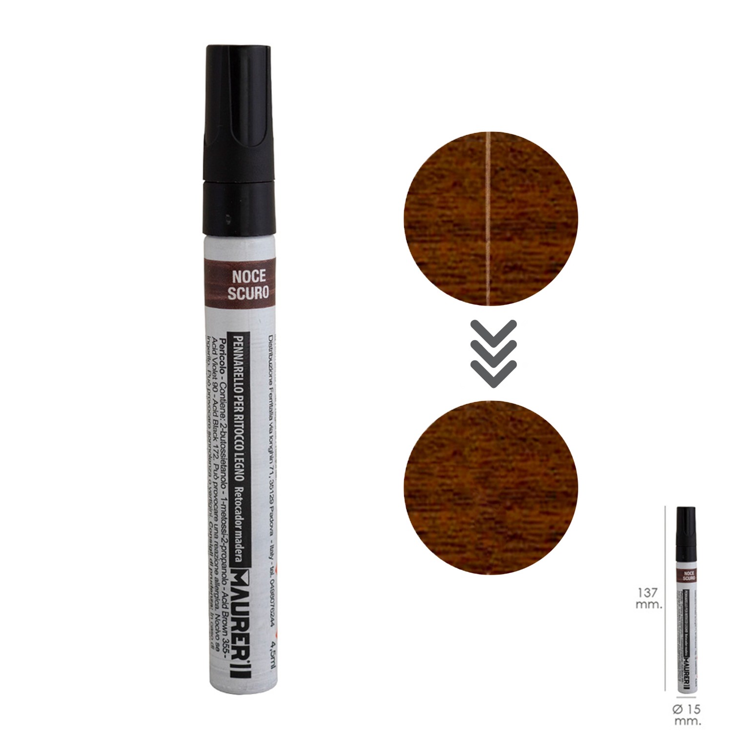Rotulador Profesional Retoque Madera Color Nogal Oscuro