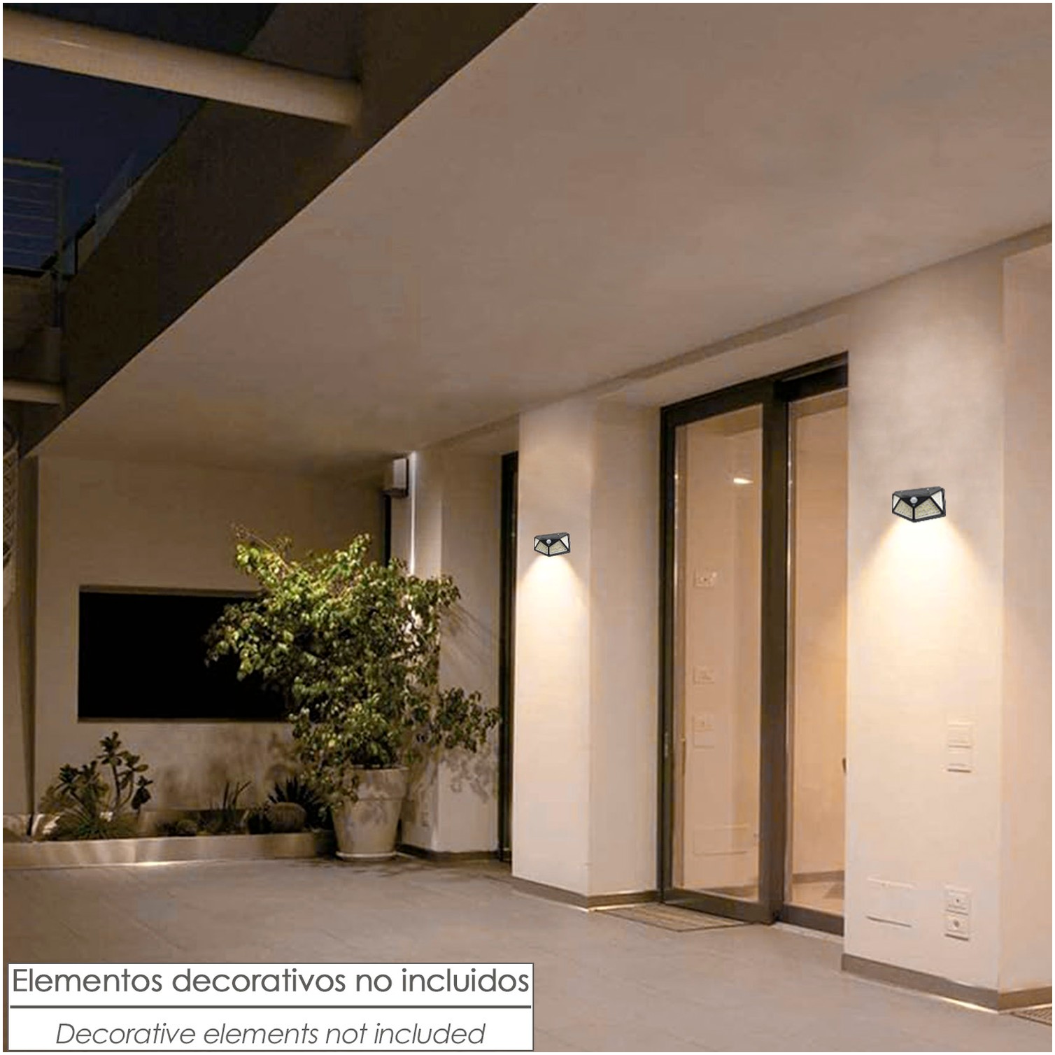 Aplique Solar Led Con Sensor De Luz y De Movimiento 270 Lumenes Ip4x Foco Led A Bateria, Foco Solar.