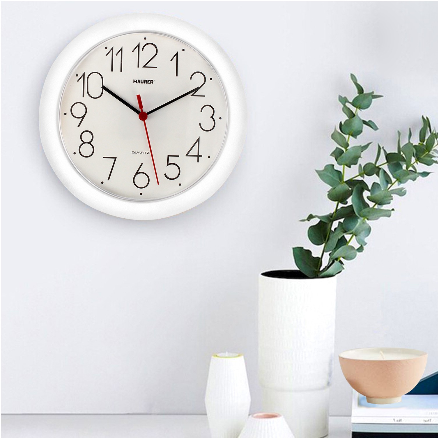 Reloj De Pared Ø 25 cm. Color Blanco