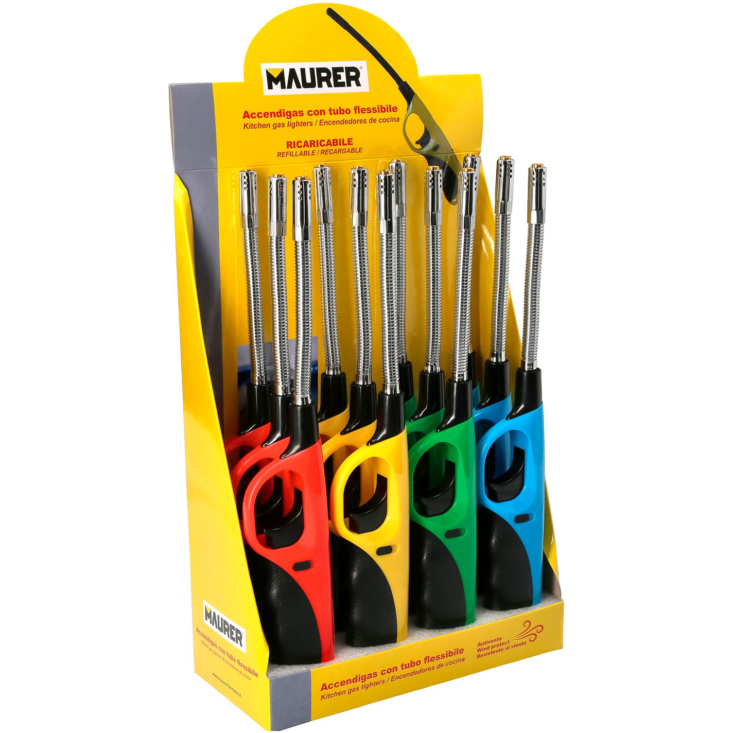 Encendedor / Mechero Gas Antiviento Llama Tipo Soplete 285 mm.