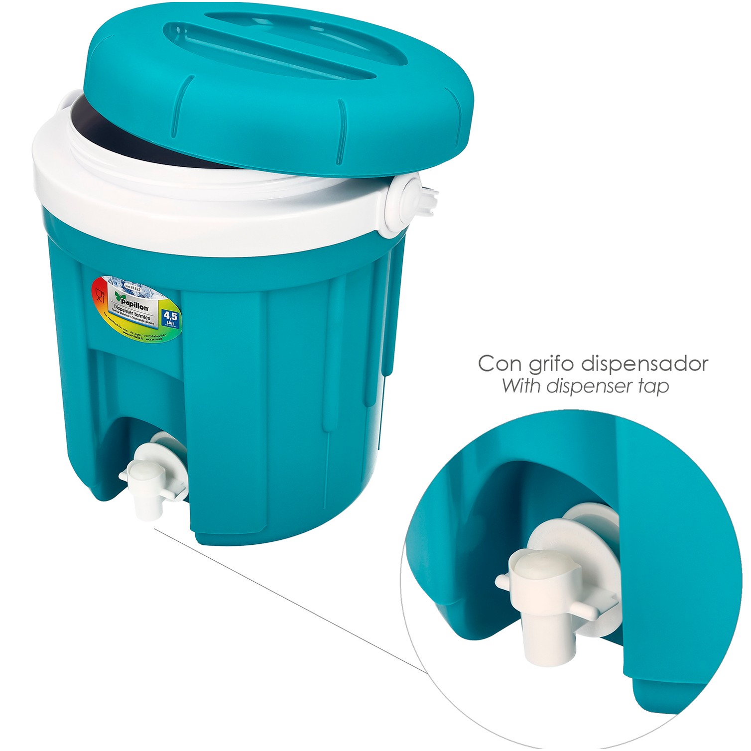 Bidon Isotermico Con Grifo Dispensador Capacidad 4,5 litros.
