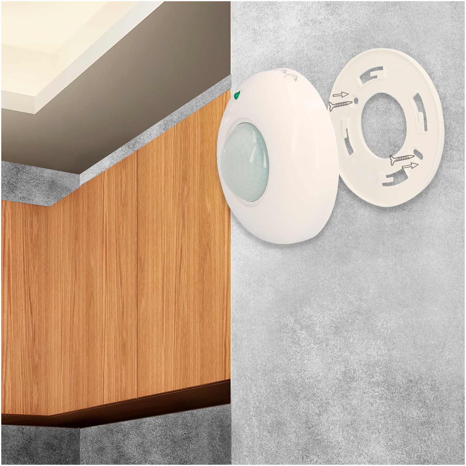 Detector De Movimiento Por Infrarrojos Con Sensor Crepuscular 360°. Ajustable