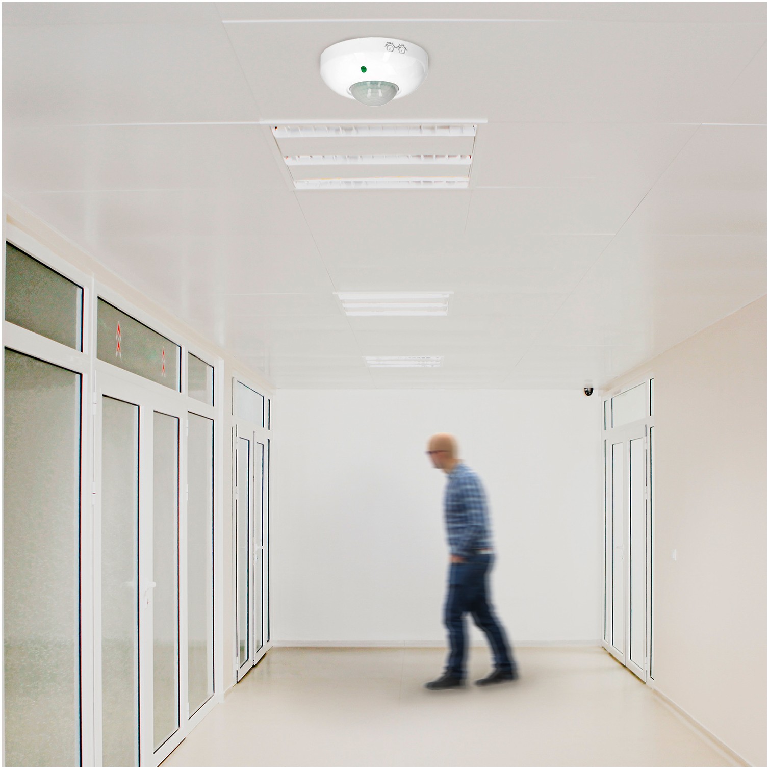 Detector De Movimiento Por Infrarrojos Con Sensor Crepuscular 360°. Ajustable