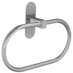 Toallero Forma Anilla Color Inox Con Efecto Espejo, Autoadhesivo Resistente, Porta Toallas, Toallero Adhesivo Pared / Mueble