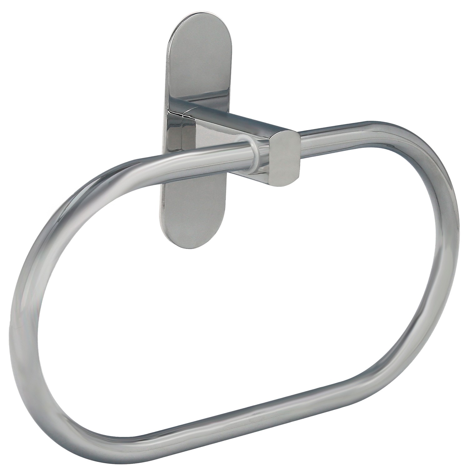 Toallero Forma Anilla Color Inox Con Efecto Espejo, Autoadhesivo Resistente, Porta Toallas, Toallero Adhesivo Pared / Mueble