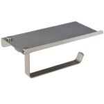 Portarrollos Baño Con Estante Para Moviles Autoadhesivo, Color Inox Con Efecto Espejo, Autoadhesivo Resistente o Con Tornillos