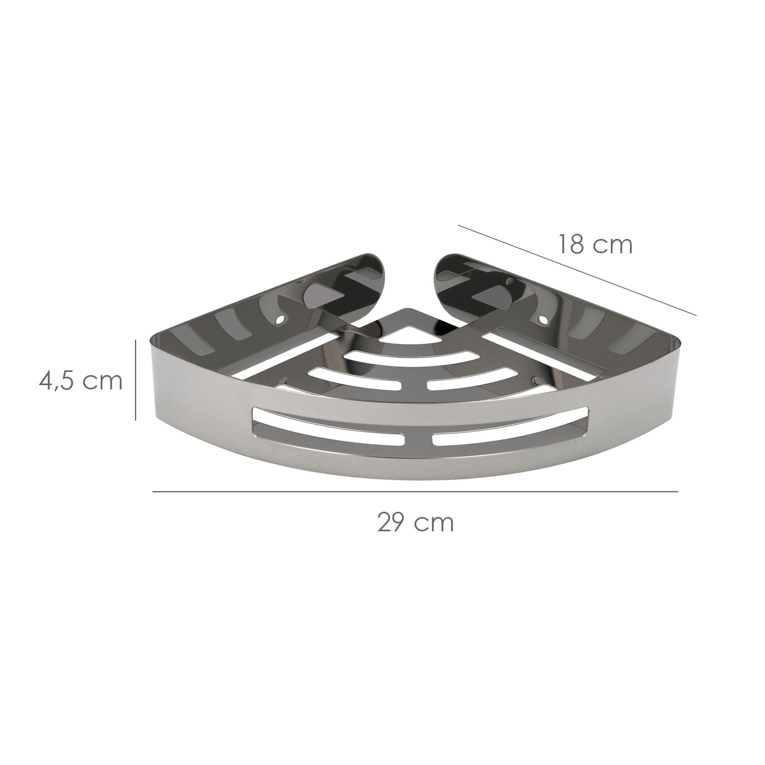 Cestillo Rincon Baño Autoadhesivo, Color Inox Con Efecto Espejo, Autoadhesivo Resistente o Con Tornillos