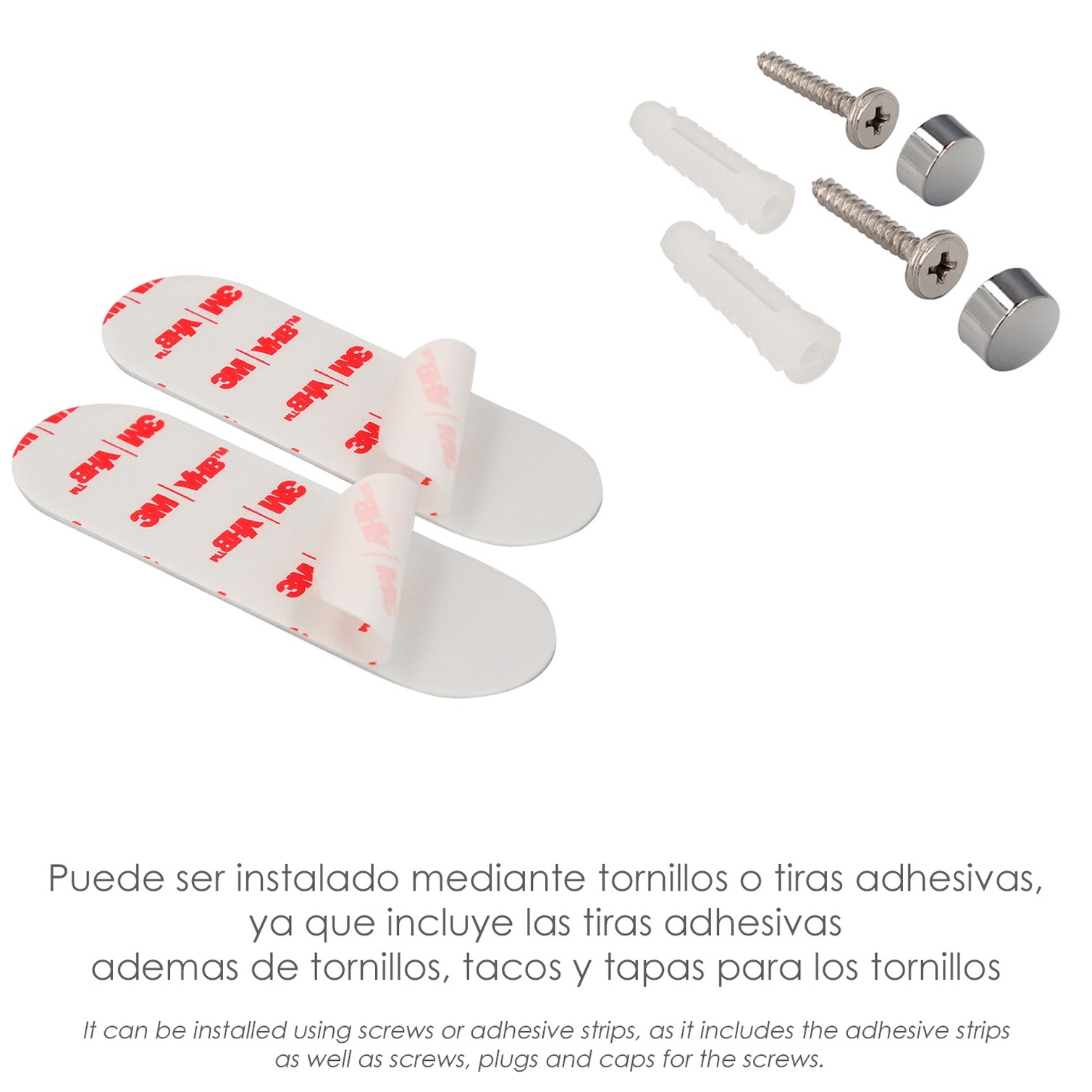 Cestillo Rincon Baño Autoadhesivo, Color Inox Con Efecto Espejo, Autoadhesivo Resistente o Con Tornillos