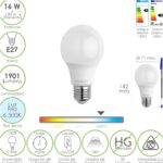 Bombilla Led Estandar Rosca E27. 16 Watt. Equivale A 130 Watt. 1901 Lumenes. Luz Fría 6500º K.)