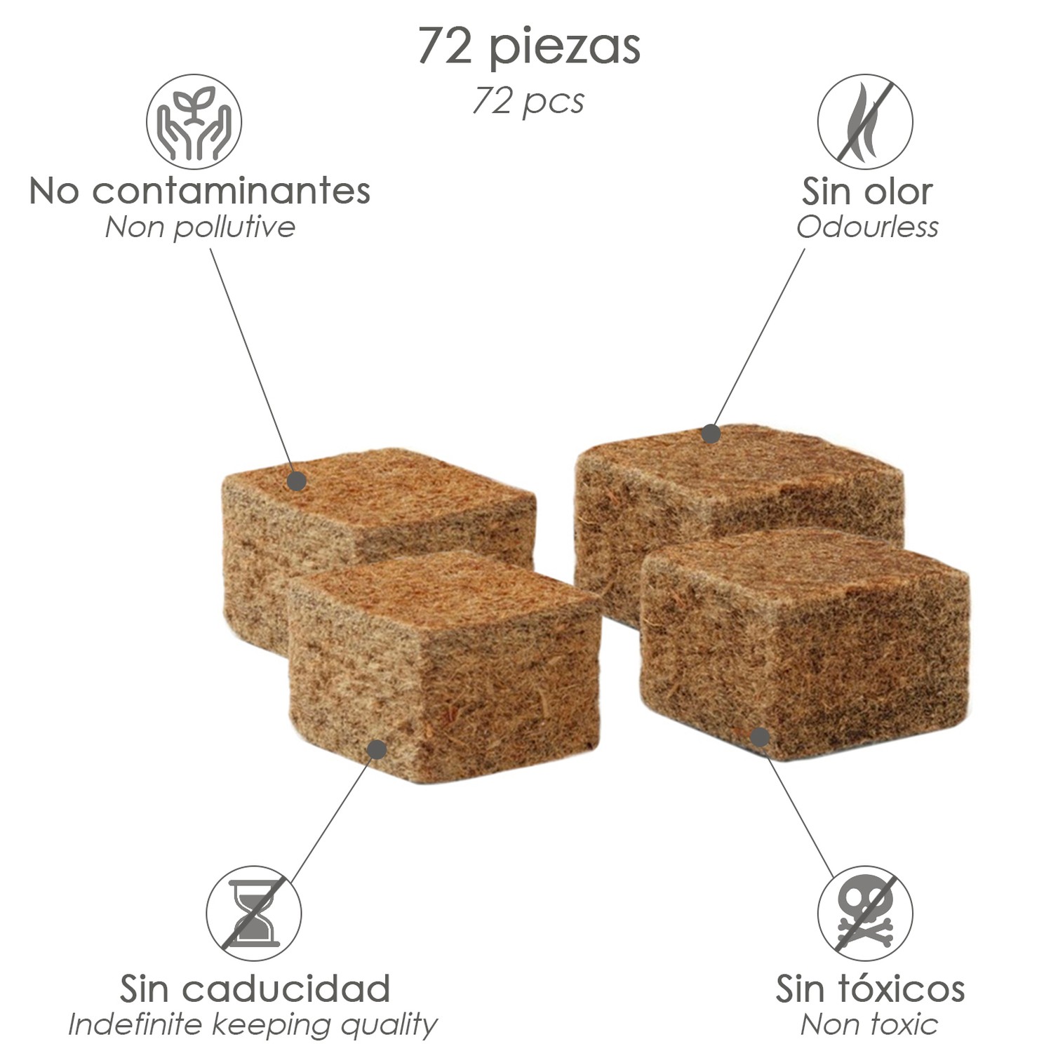 Pastillas Encendido Barbacoas Ecologicas 72 Piezas, No Toxico, Sin Olor, Favorable Medio Ambiente