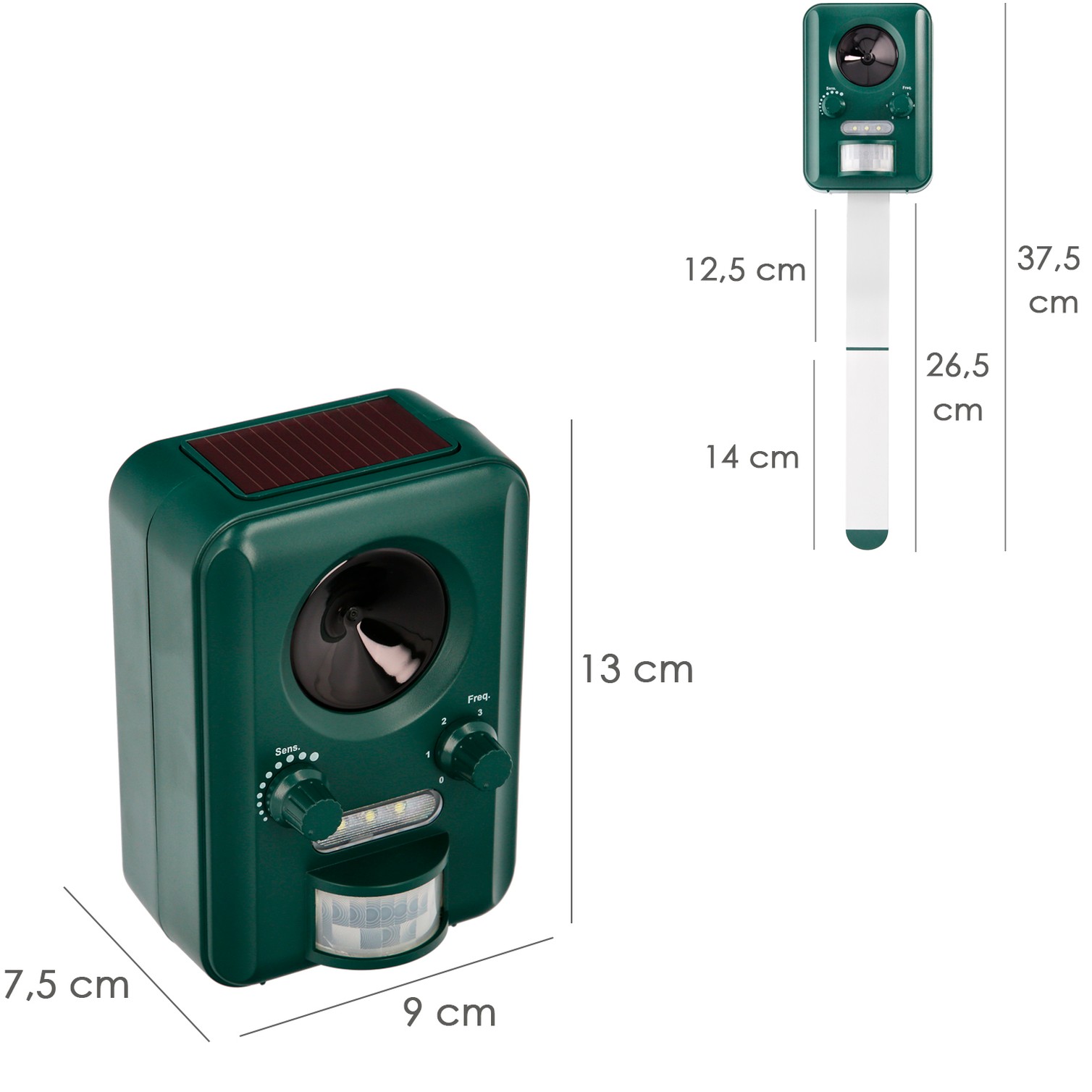 Ahuyentador Ultrasonidos Animales Funcionamiento Solar / Usb. Ahuyenta Roedores, Ratones, Gatos, Perros, Aves, Pajaros, Etc