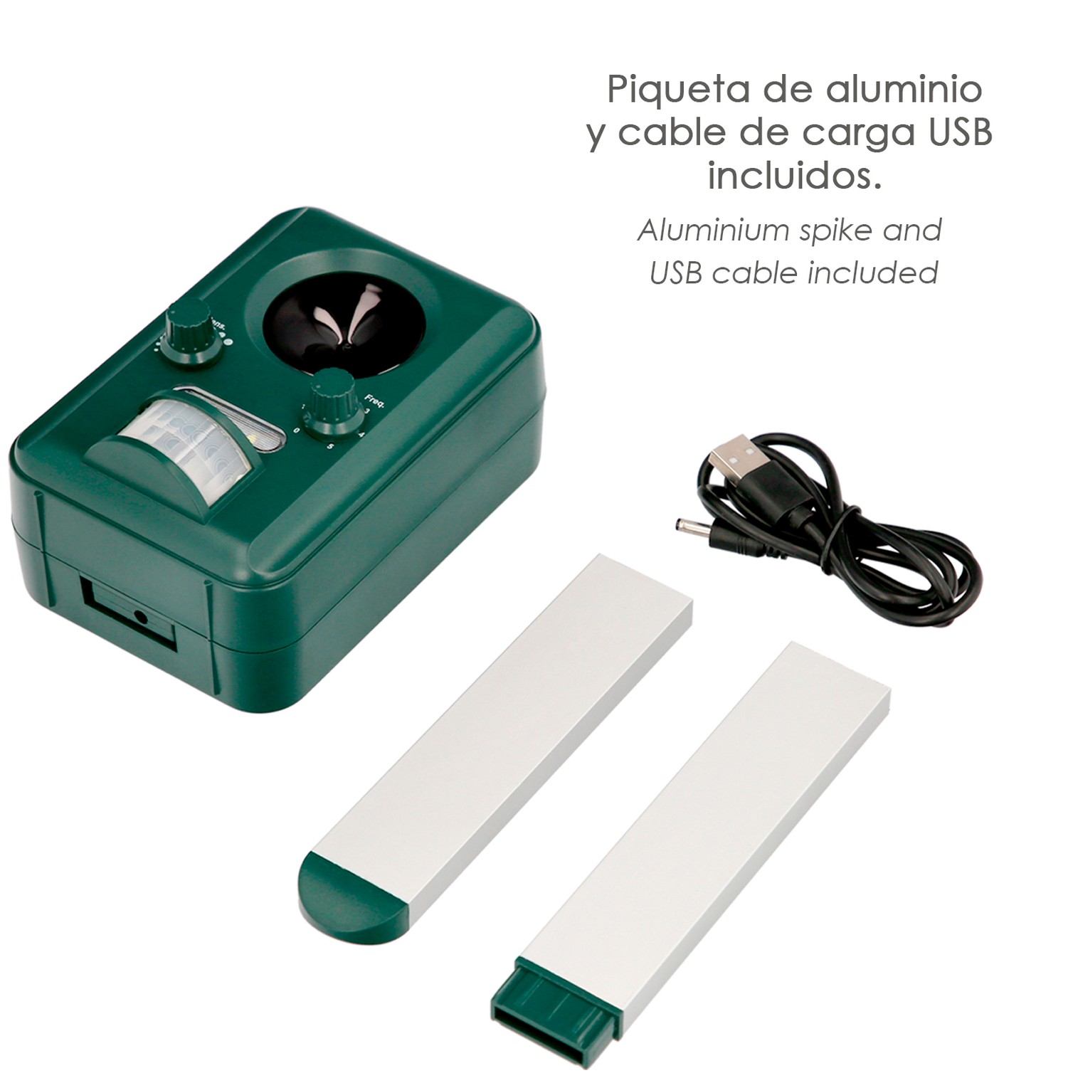Ahuyentador Ultrasonidos Animales Funcionamiento Solar / Usb. Ahuyenta Roedores, Ratones, Gatos, Perros, Aves, Pajaros, Etc