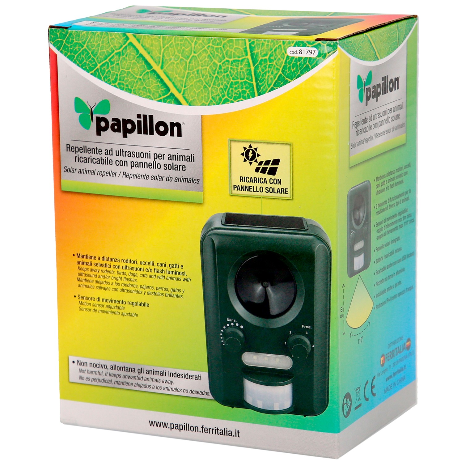 Ahuyentador Ultrasonidos Animales Funcionamiento Solar / Usb. Ahuyenta Roedores, Ratones, Gatos, Perros, Aves, Pajaros, Etc