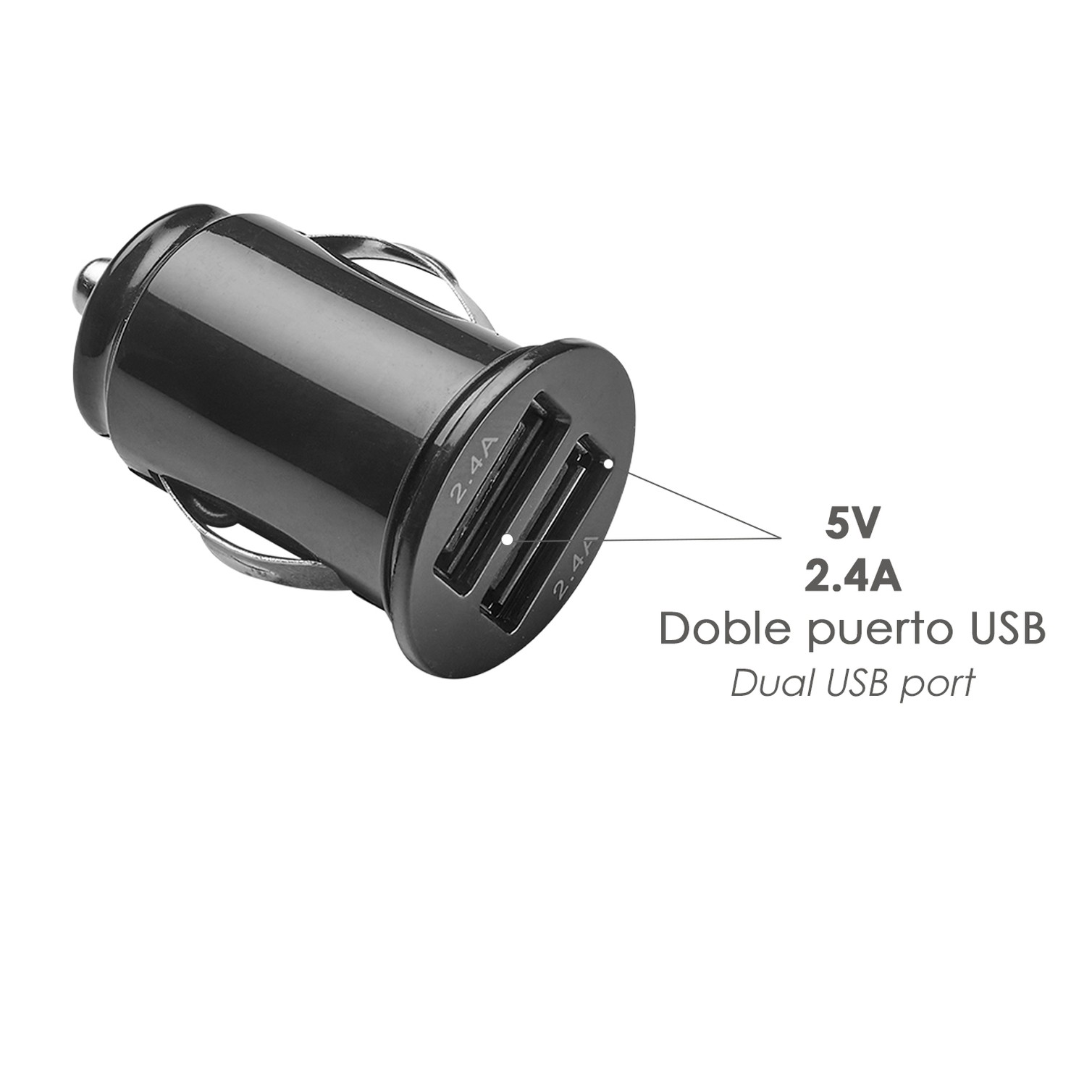 Cargador Coche USB Dos Tomas 2.1 Amperios. 5 V. Adaptador Enchufe USB Cargador USB de Pared, Android, Iphone, Smartphones