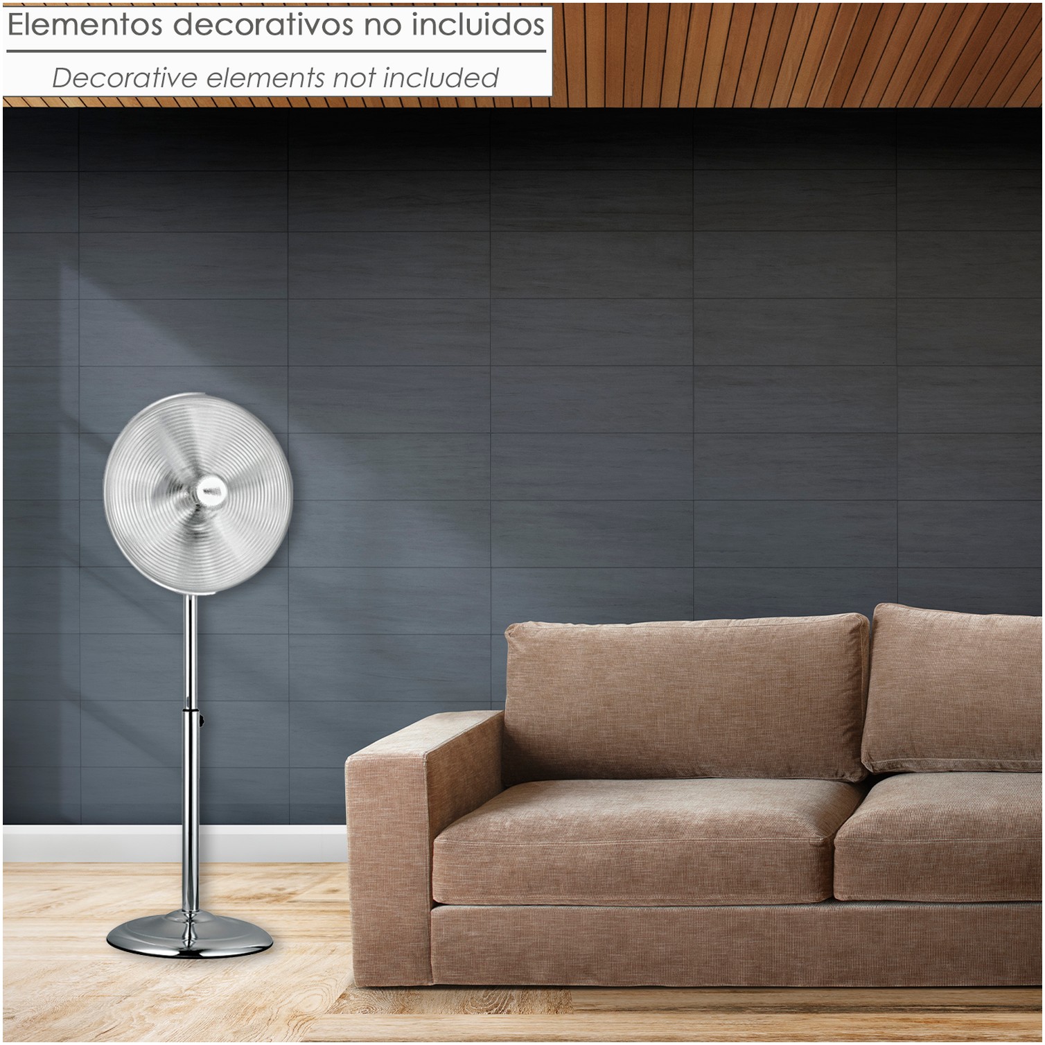 Ventilador Pie Ø 44,5 cm. Altura 130 cm. 60 watt. Ventilador oscilante. Ventilador Pie silencioso. Circulador de aire.