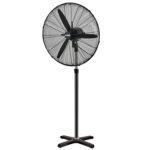 Ventilador Pie Ø 70 x195 cm. Negro 190 W. Oscilación Automatica, Altura Regulable, Cabezal Inclinable, Base Estable 60x60 cm.
