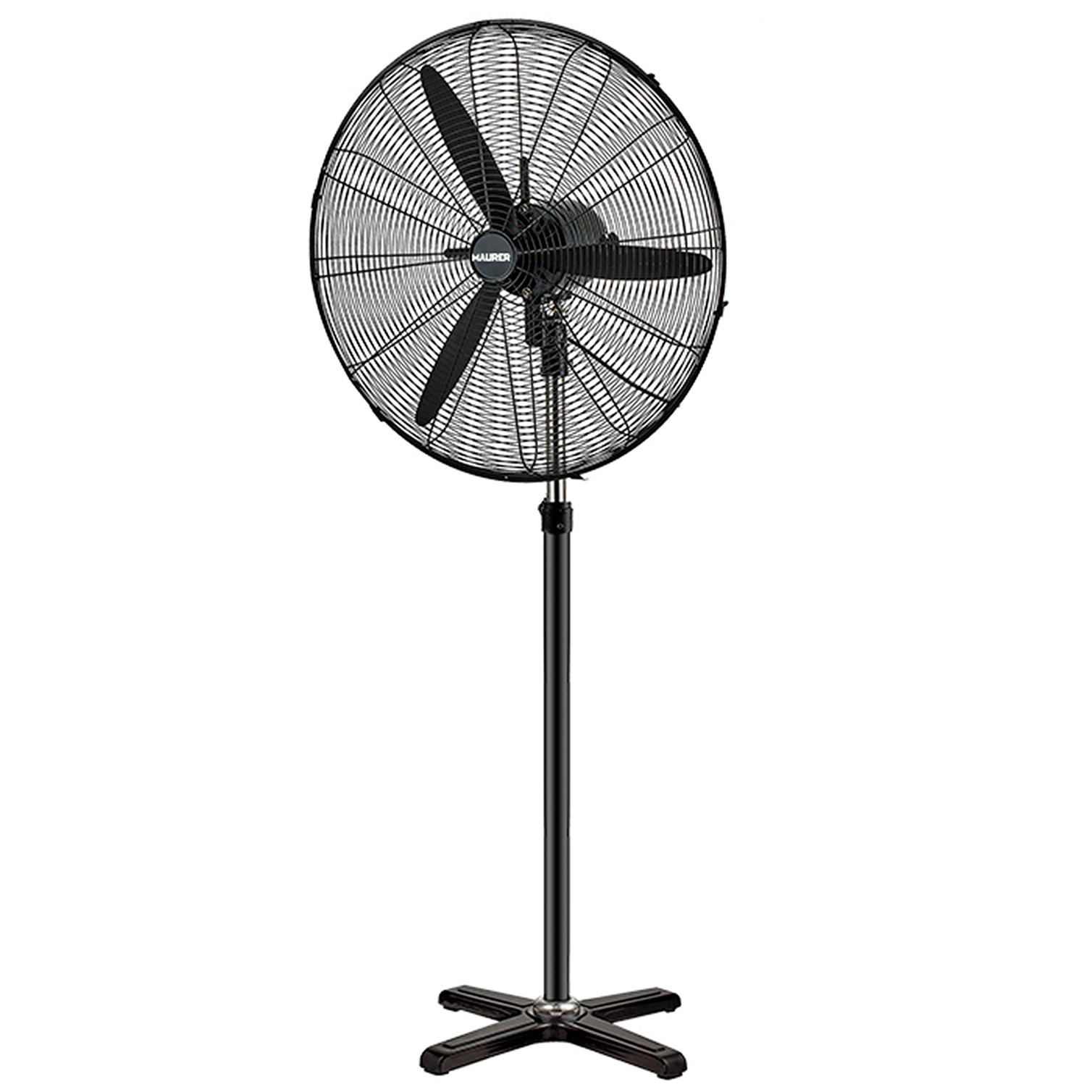 Ventilador Pie Ø 70 x195 cm. Negro 190 W. Oscilación Automatica, Altura Regulable, Cabezal Inclinable, Base Estable 60x60 cm.