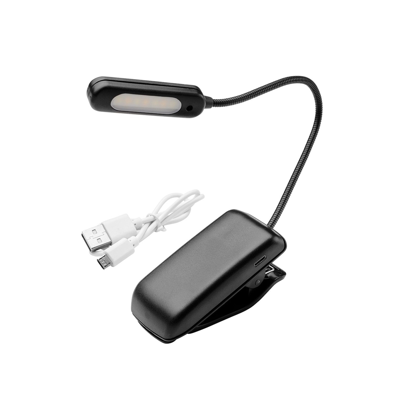 Linterna LED De Mesa / Lectura Bateria Recargable (1.000 mAh) 30 Lumenes Con Clip, 3 Tonos De Luz y 3 Niveles De Luminosidad