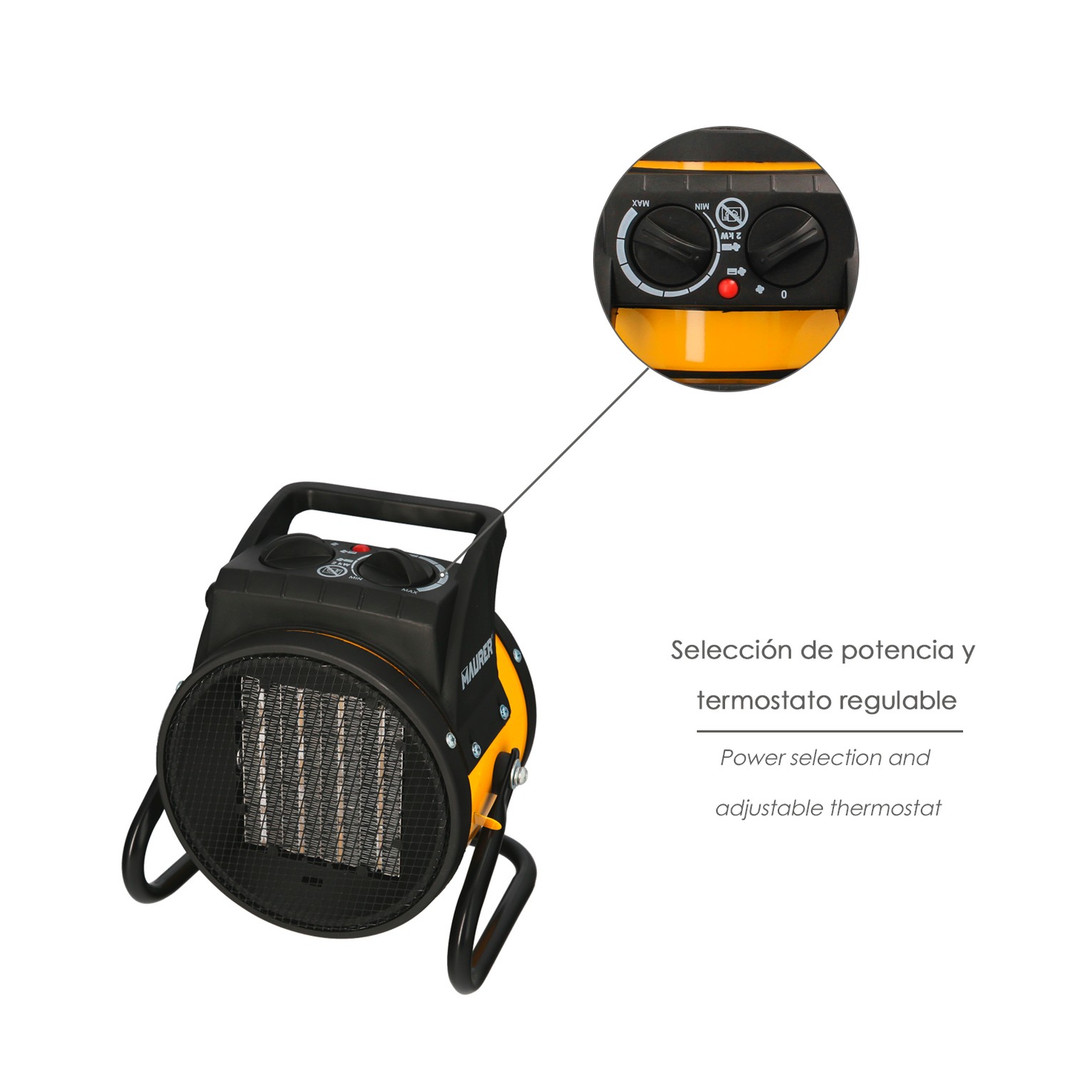 Calefactor Termoventilador Ceramico Cañon Suelo y Pared 1000 / 2000 Watt. Cañon Aire Caliente, Cañon Calefactor 2 Potencias
