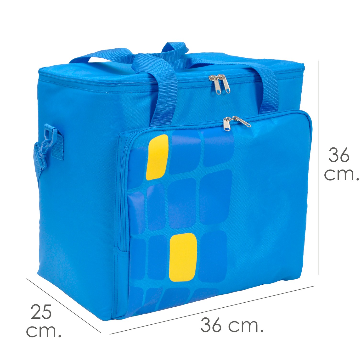 Bolsa / Mochila Termica Porta Alimentos Nevera 15 Litros Forro Interior PEVA, Con Espuma Aislante, Color Azul