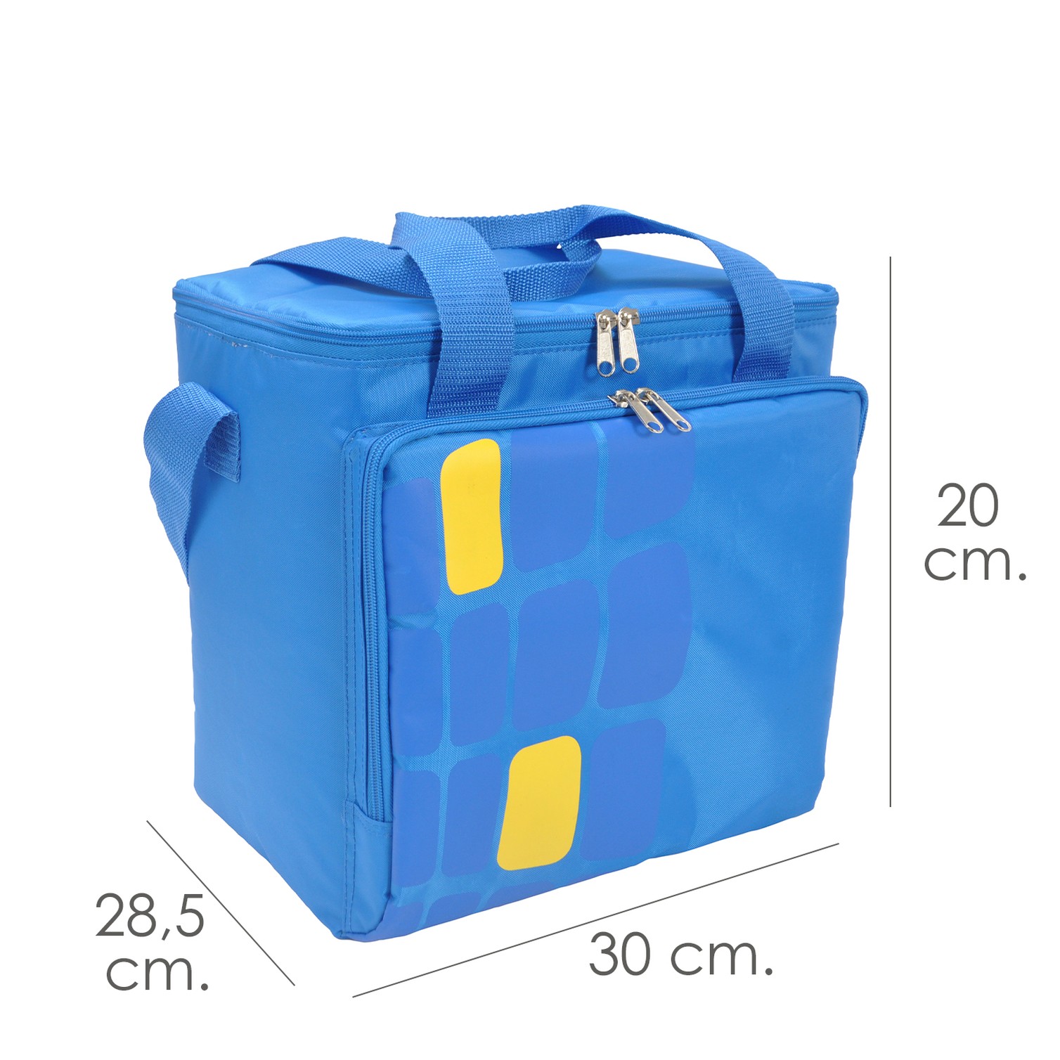Bolsa Termica Porta Alimentos Nevera 15 Litros Forro Interior PEVA, Con Espuma Aislante, Color Azul