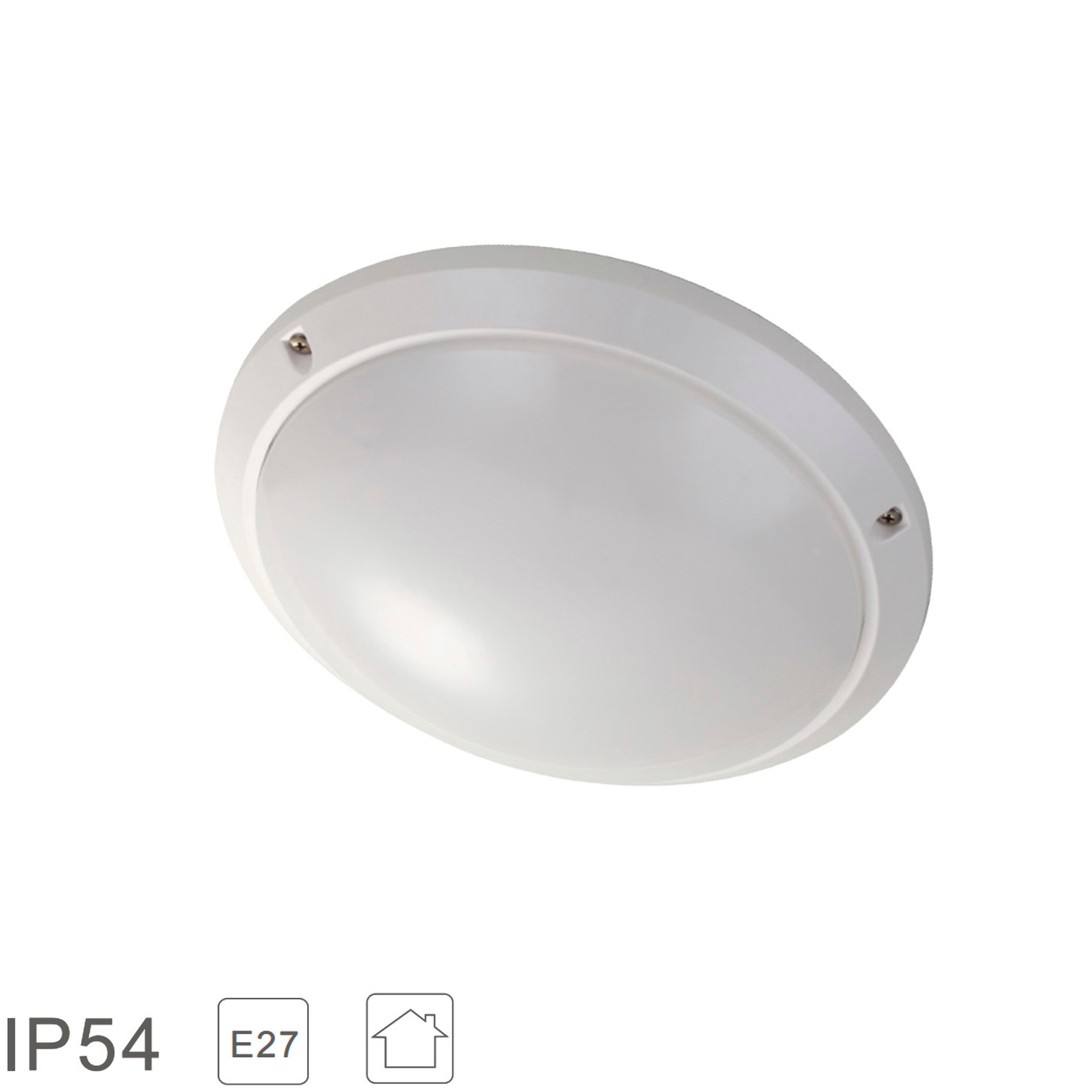Lampara Plafon Interiores / Exteriores IP45 Portalamparas E27 Ø 27 x 9,5 cm.