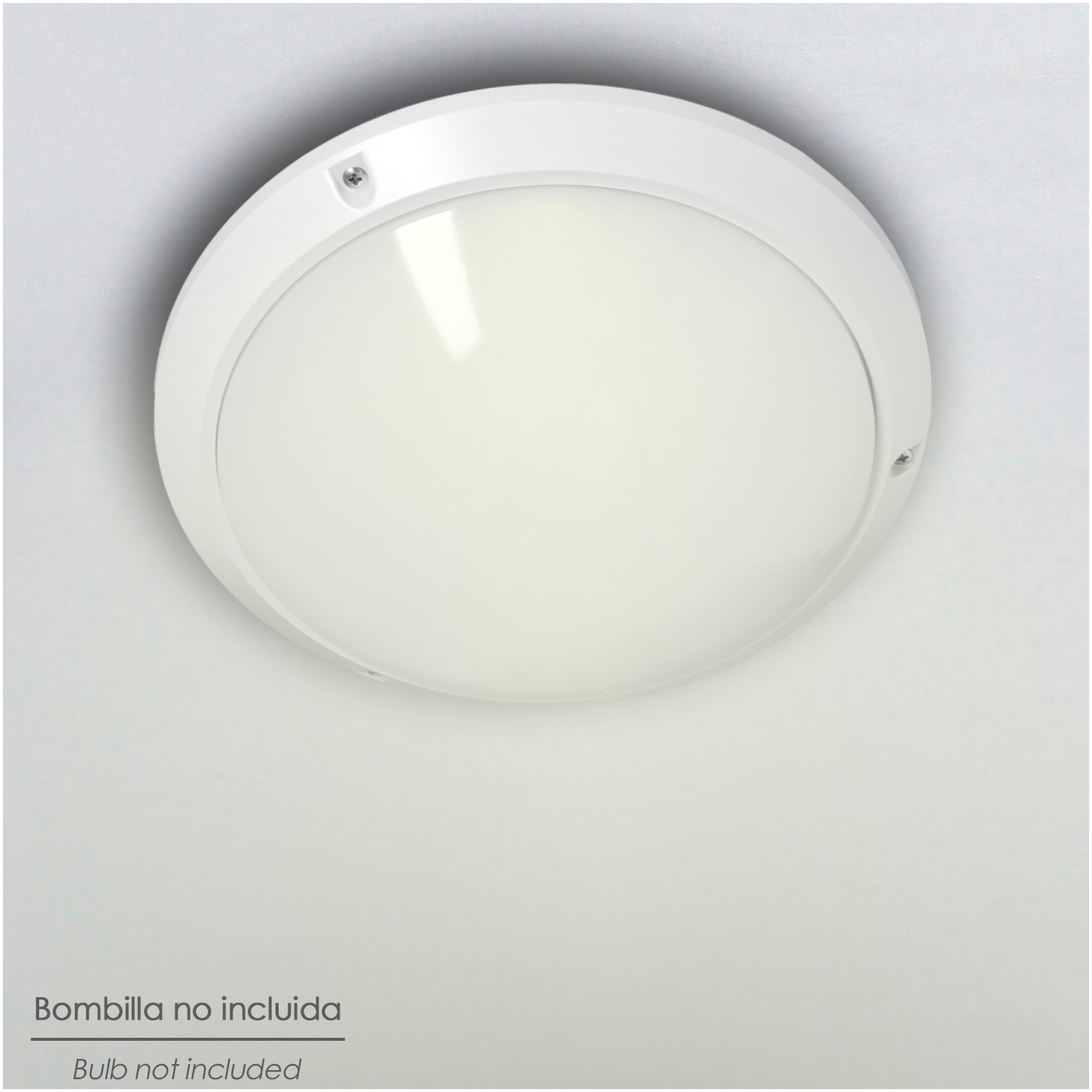 Lampara Plafon Interiores / Exteriores IP45 Portalamparas E27 Ø 27 x 9,5 cm.