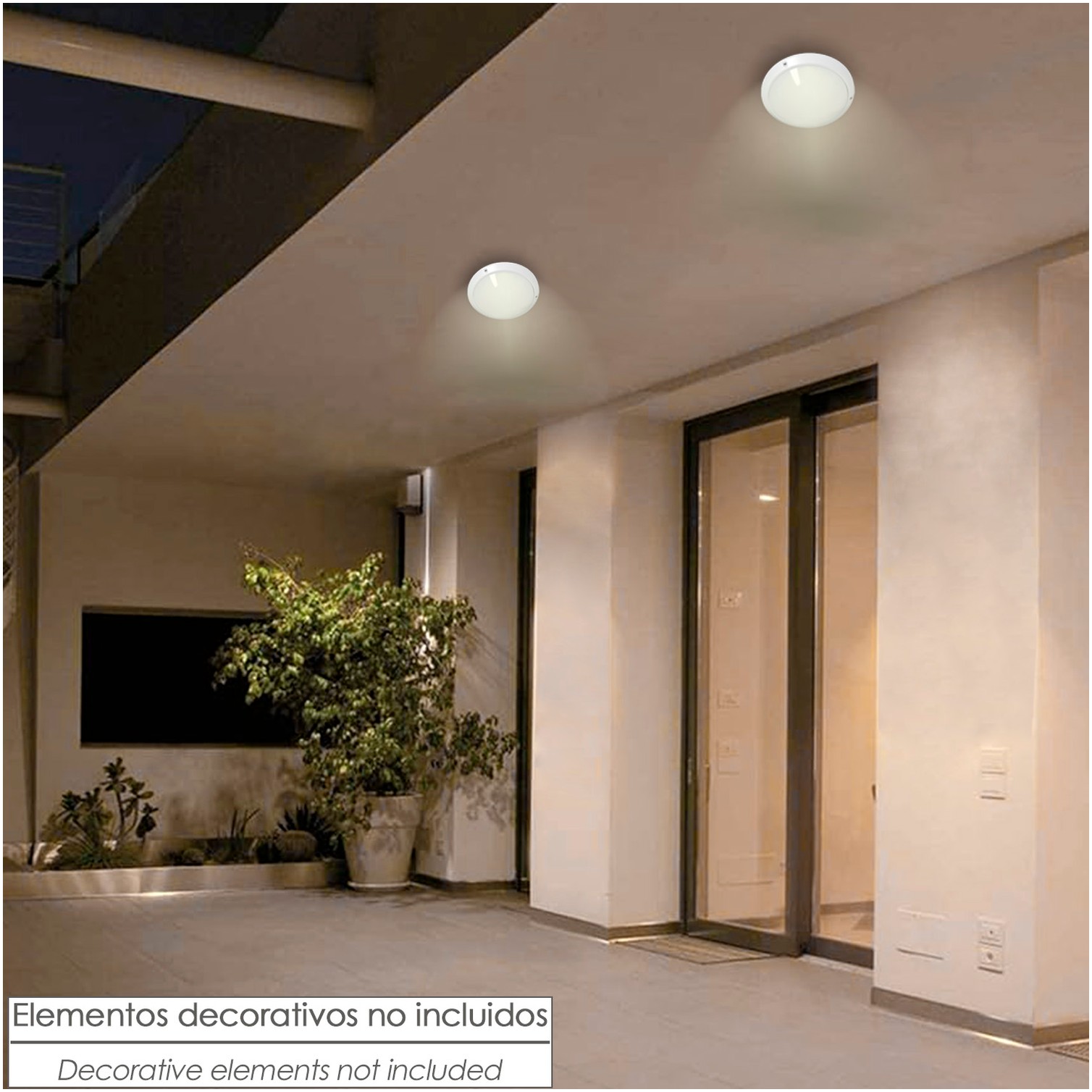 Lampara Plafon Interiores / Exteriores IP45 Portalamparas E27 Ø 27 x 9,5 cm.