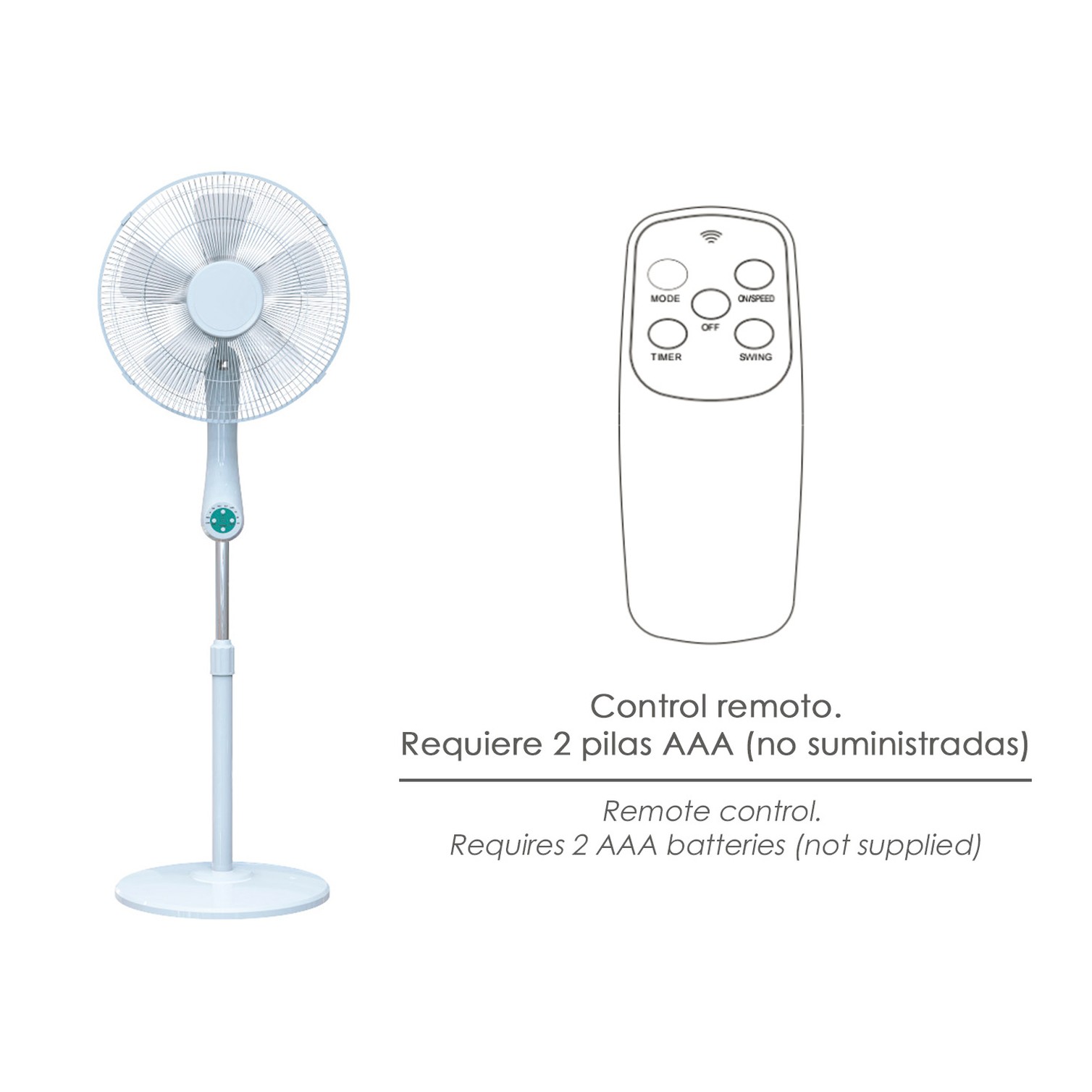 Ventilador Suelo Silencioso Con Mando. Ø 43 cm. Altura 140cm. 55 watt. 55 watt. Ventilador programable. Ventilador oscilante.