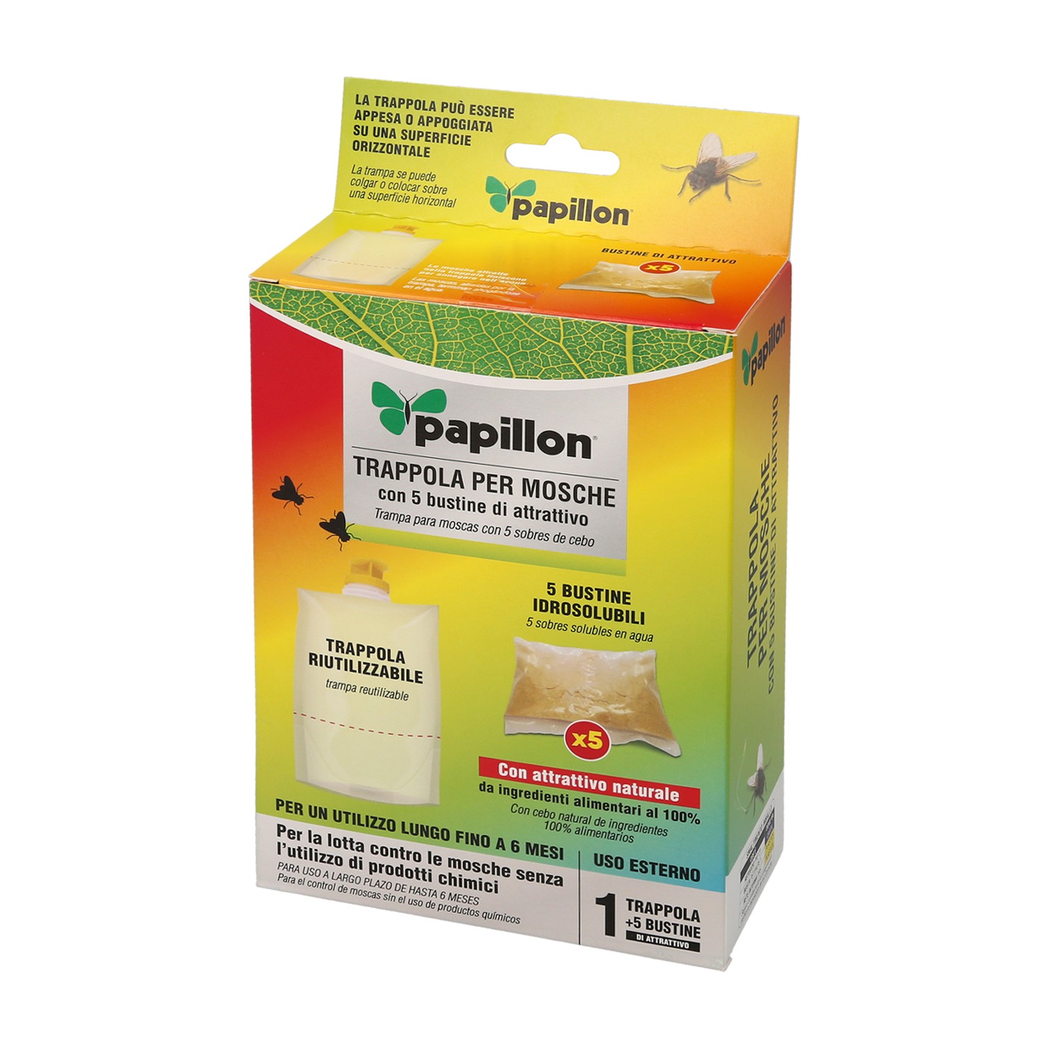 Trampa Exterior Para Moscas Reutilizable (5 Unidades).