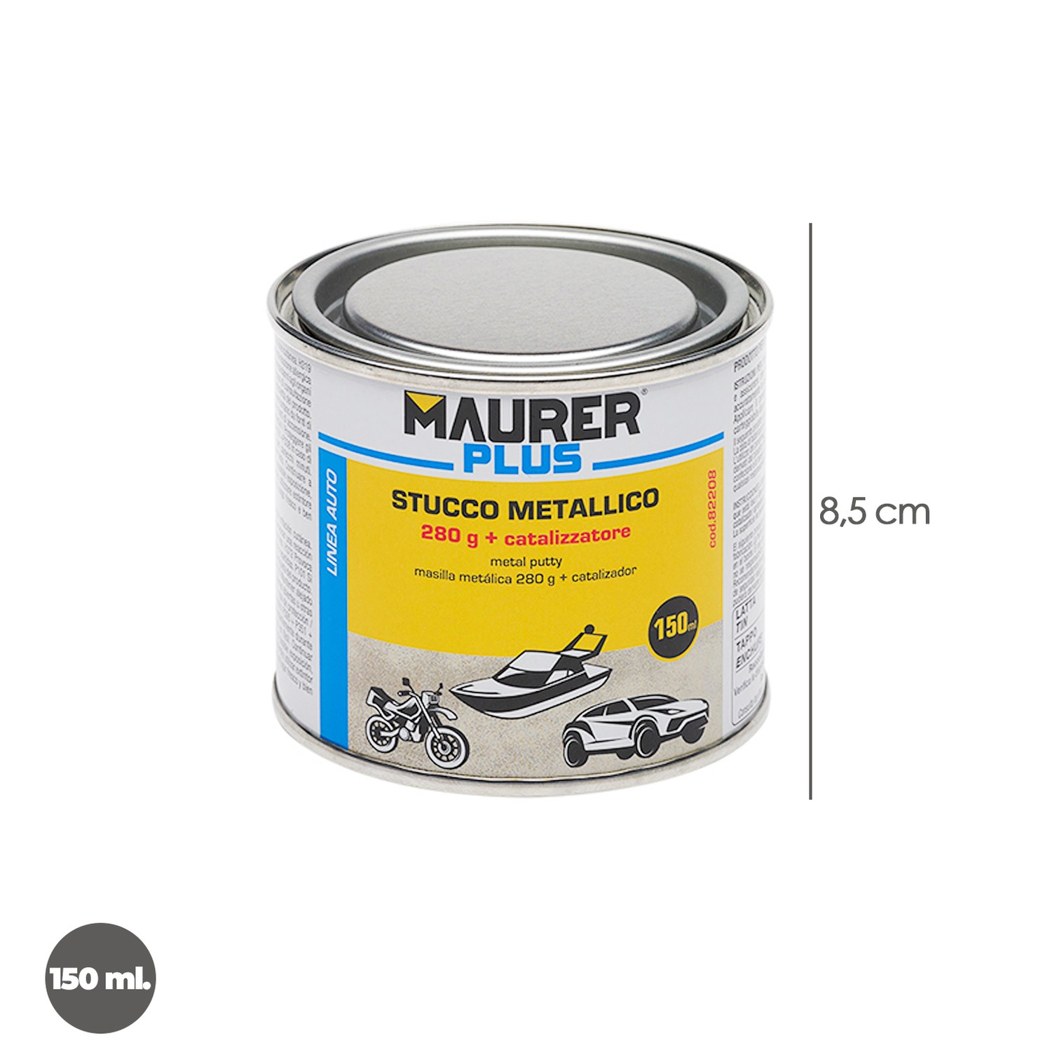 Masilla Reparadora Metales 325 Ml. Con Endurecedor. Masilla Metal, Masilla Reparacion Coches, Masilla Metalica.