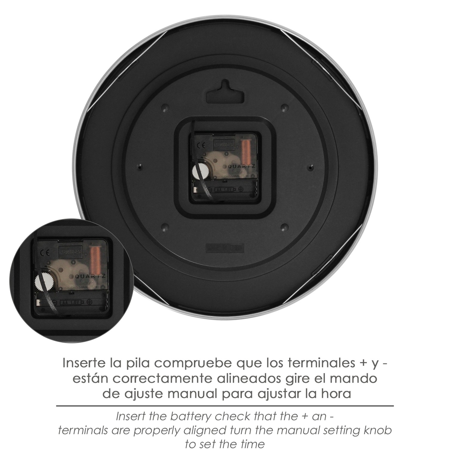 Reloj De Pared Ø 25 Cm Negro