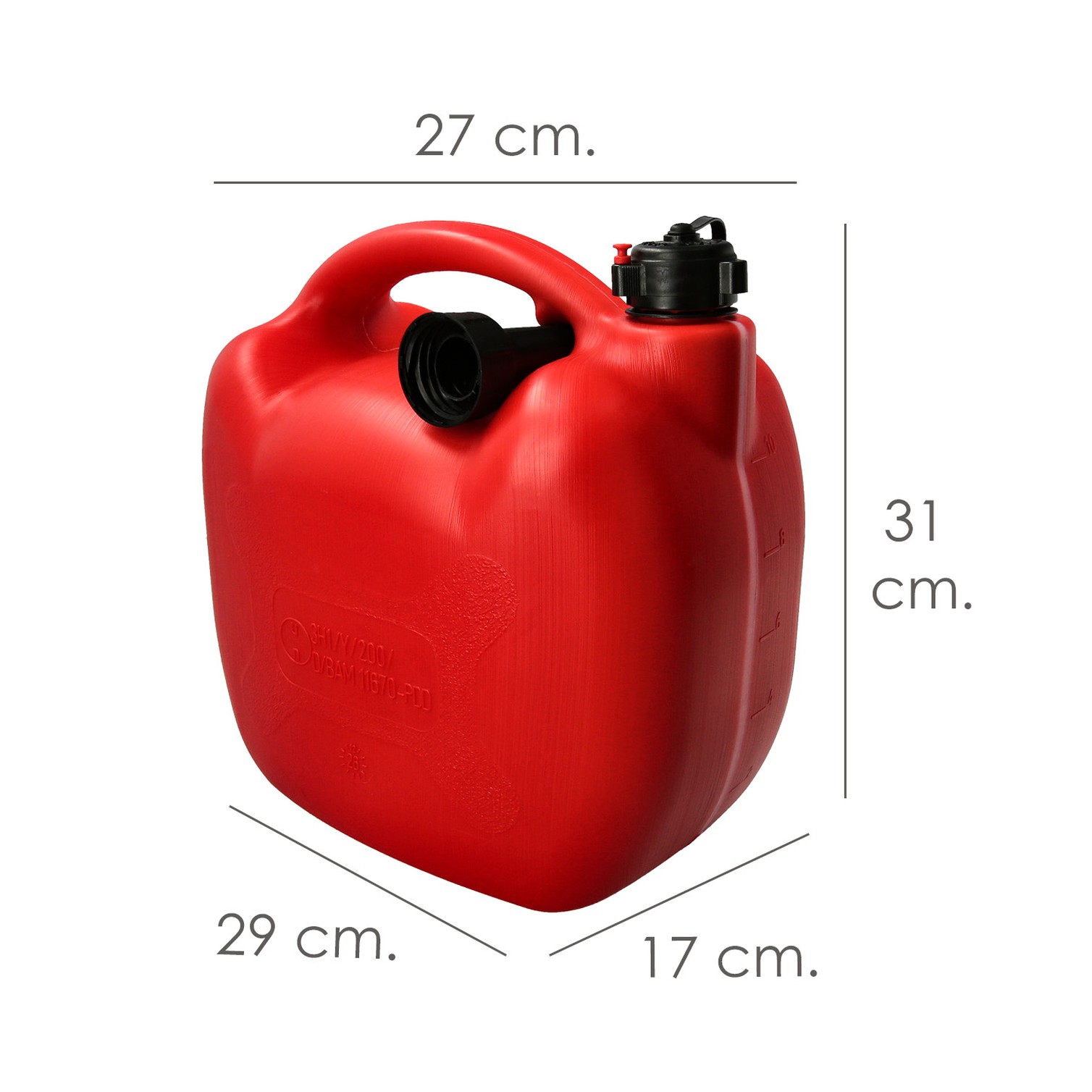 Bidón Homologado Para Gasolina De 10 Litros Fabricado En Polietileno De Alta Densidad.