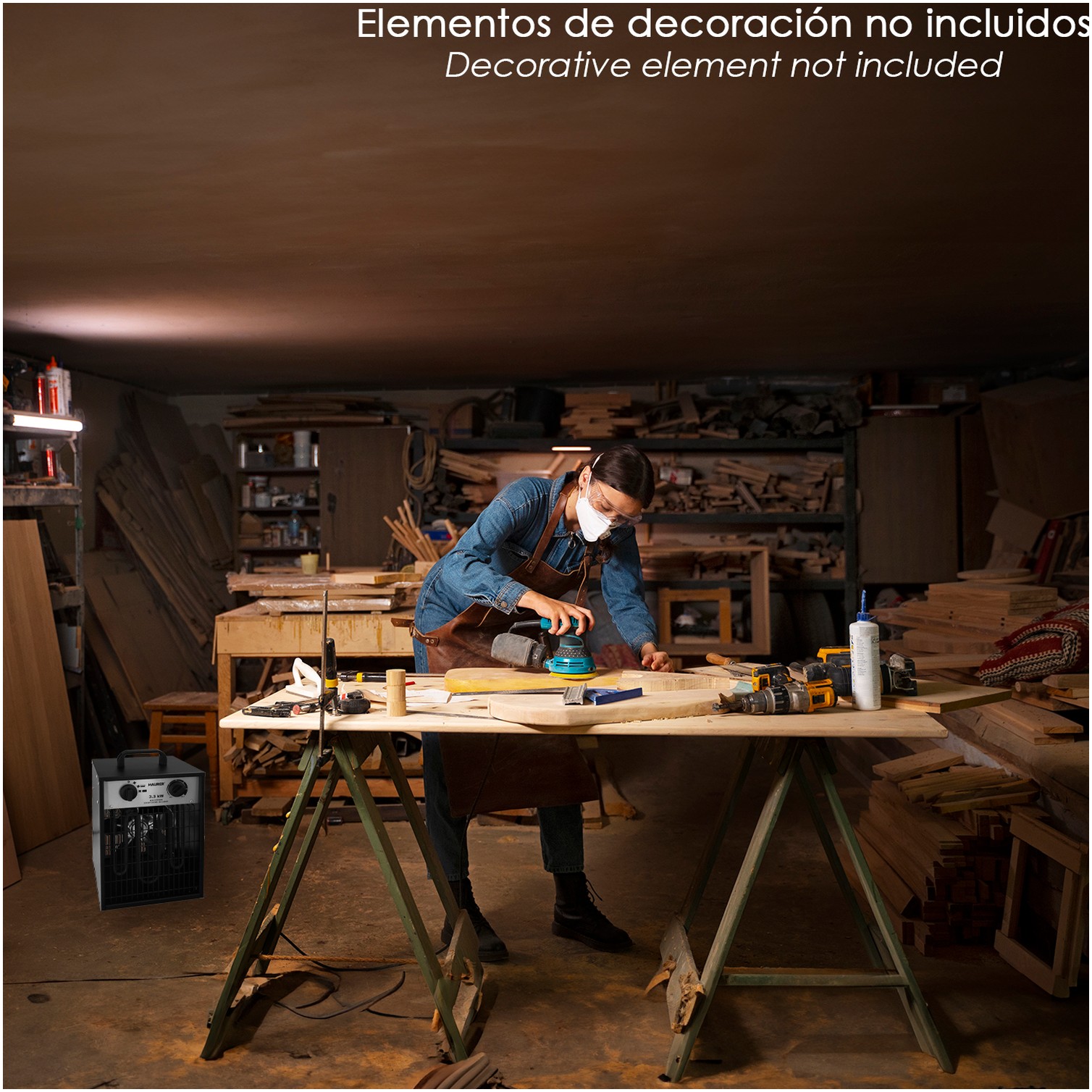 Calefactor Industrial 1650 / 3300 Watt. Cañon Aire Caliente.