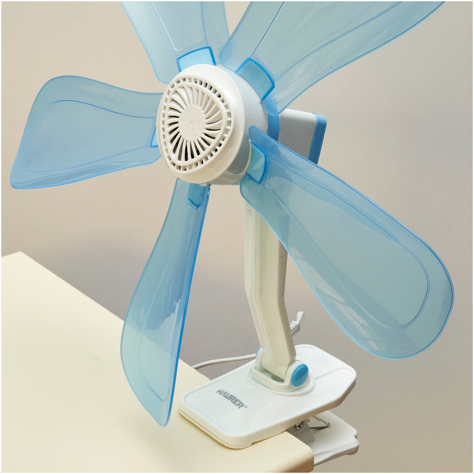 Ventilador Con Clip Ø 43 cm. Ideal para Hogar, Oficina, Camping, Ventilador Mesa Portatil
