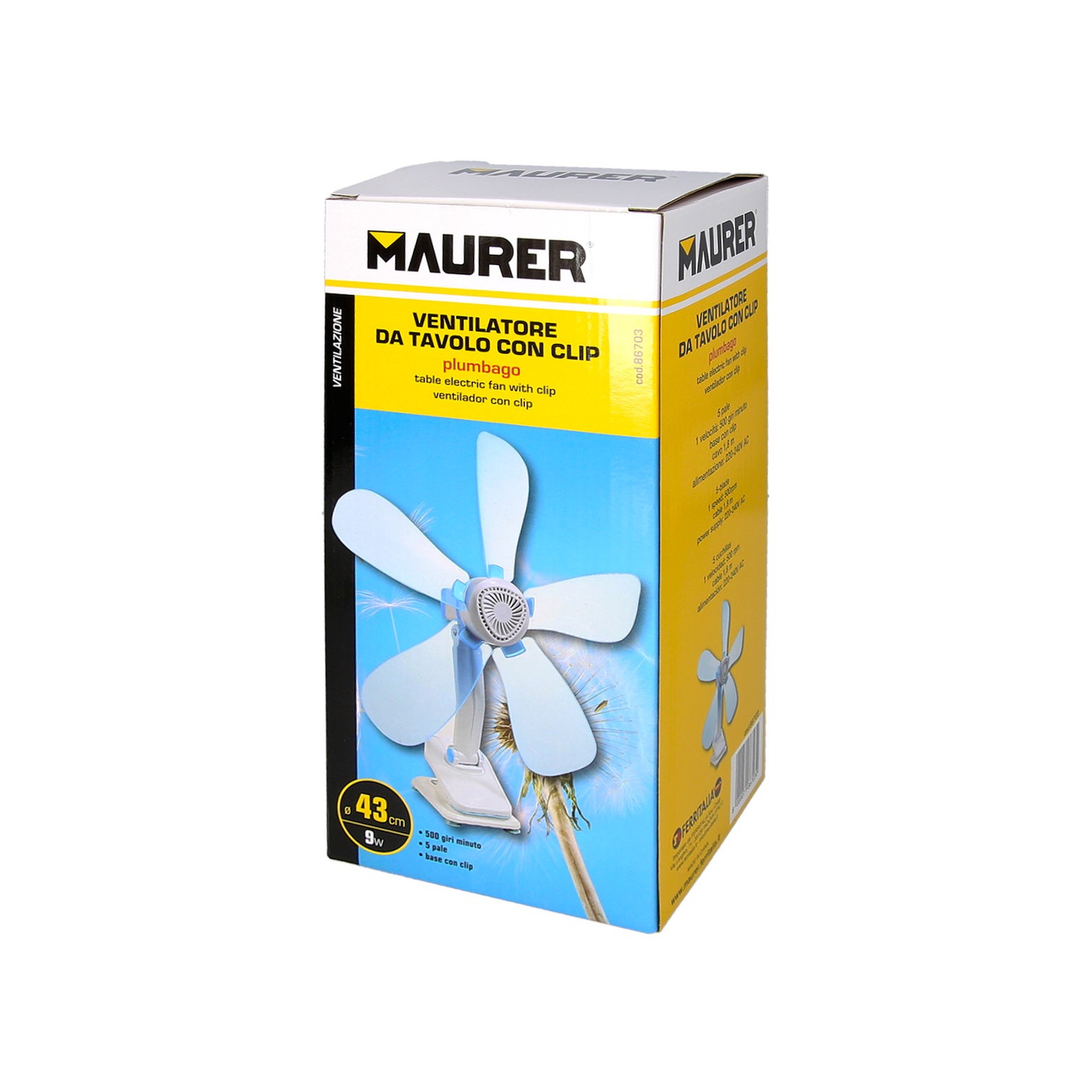 Ventilador Con Clip Ø 43 cm. Ideal para Hogar, Oficina, Camping, Ventilador Mesa Portatil
